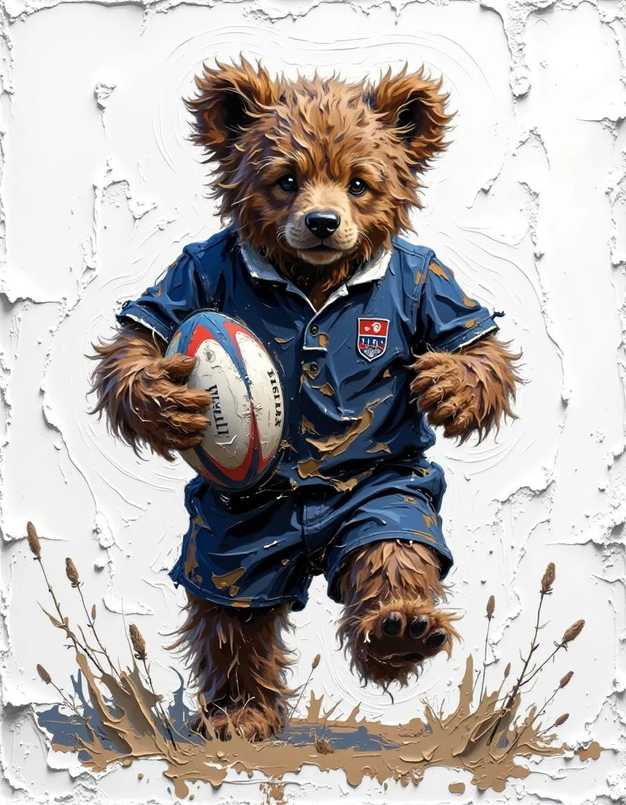 teddy bear playing rugby, white background, cartoonize. Painted in impasto oil, with soft, glowing highlights and deep brushwork, blending mysticism with realism.
<lora:xtrem-impasto:1> <lora:Flux_Krea_Blaze_Lora-rank32:1>