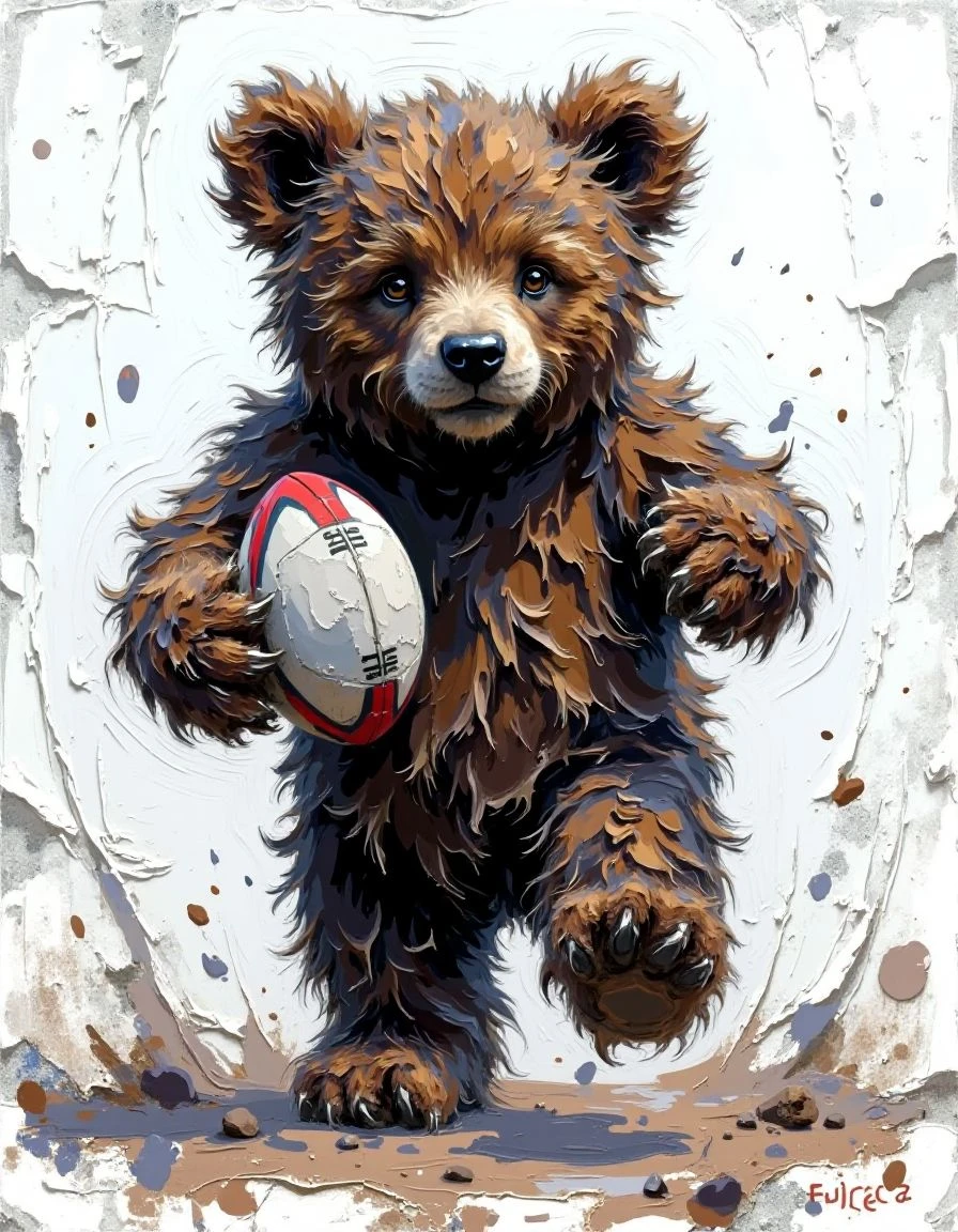 teddy bear playing rugby, white background, cartoonize. Painted in impasto oil, with soft, glowing highlights and deep brushwork, blending mysticism with realism.
<lora:xtrem-impasto:1> <lora:Flux_Krea_Blaze_Lora-rank32:1>