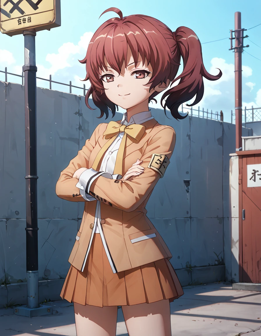 score_9, score_8_up, score_7_up, ArpeggioofBlueSteel_Haguro, standing, arms crossed, soft smile