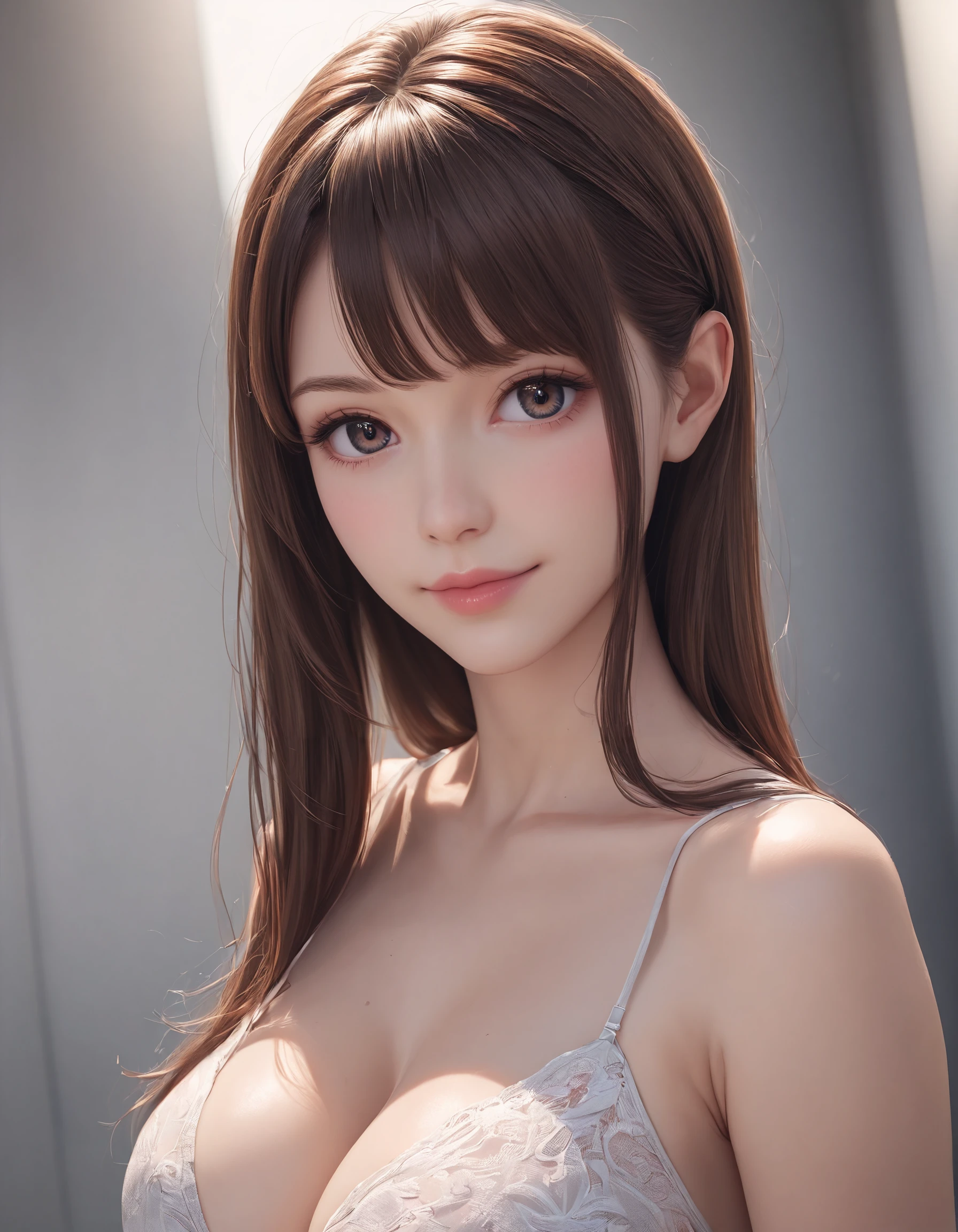 zPDXL3, safe_pos, score_9, score_8_up, source_realistic, rating_explicit, 8k, best quality, masterpiece, expressiveh, intricate details, ultra high res, sharp focus, digital art, cinematic, extremely detailed, cinematic light, photo studio lighting, Unreal Engine, dramatic angle, dynamic camera angle,
unique perspective, unique angle, wide angle, dutch angle, foreshortening, blurred eyes,
1girl, solo, brown hair, long hair, upper body shot, cleavage, seductive smile, japanese,
innocent, extra blush under eyes, big eyes, beautiful detailed eyes, detailed beautiful delicate face, realistic humid skin, detailed skin sexy pose, sensual posture, graceful pose, curvy, scenery