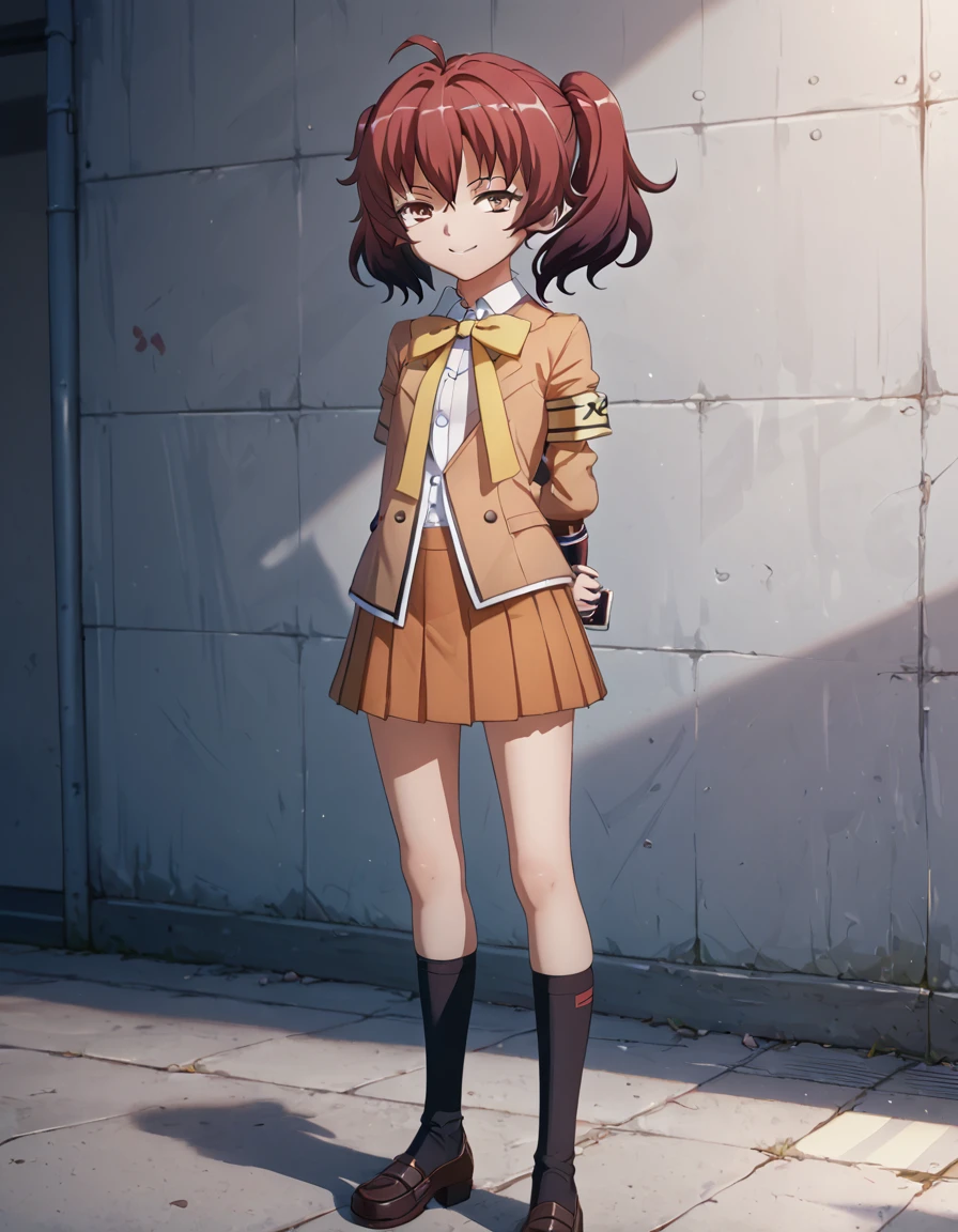 score_9, score_8_up, score_7_up, ArpeggioofBlueSteel_Haguro, standing, arms behind back, soft smile