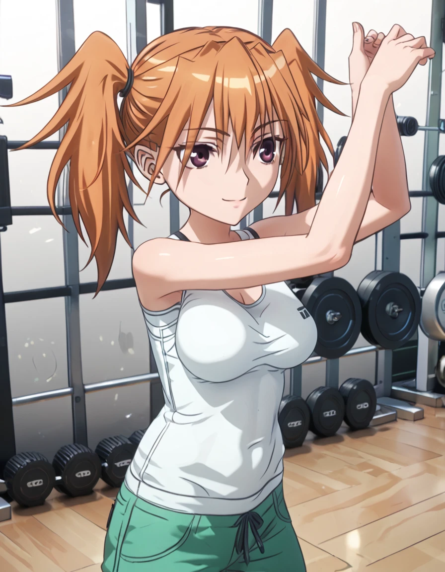 score_9, score_8_up, score_7_up, ArpeggioofBlueSteel_Iori, standing, stretching arms upward, soft smile