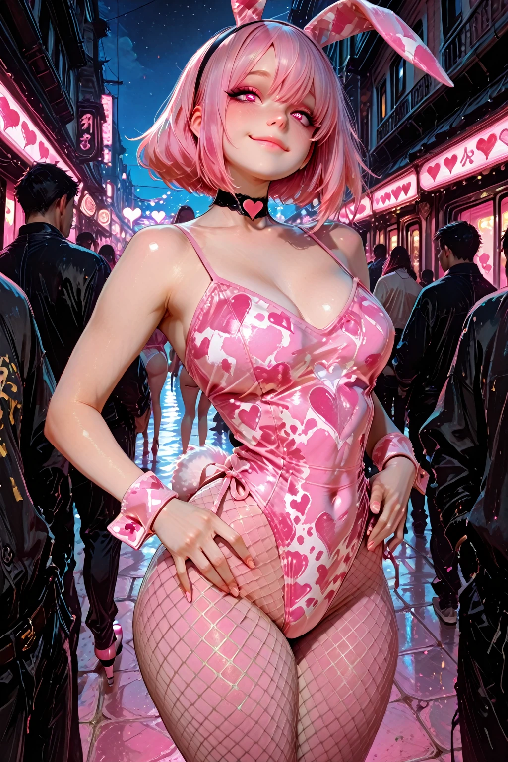 粉色兔女郎渔网????-(cosplay)(????)Pink bunny girl fishnet lingerie uniform-(cosplay)(lingerie uniform) v1.0Illustrious