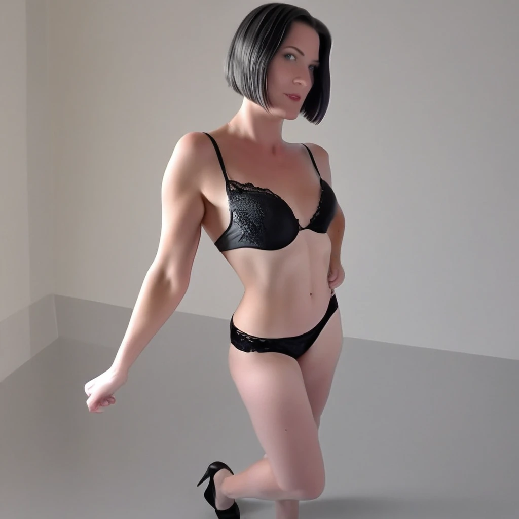 Black Lace-trimmed Bikini Cut  and  Pony
