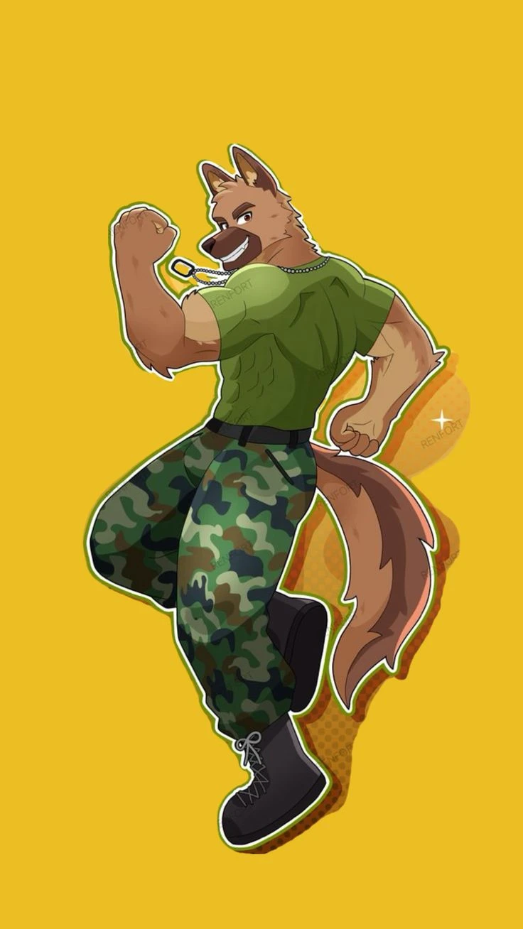 Characters German shepherd camouflage uniform soldier army v1.0