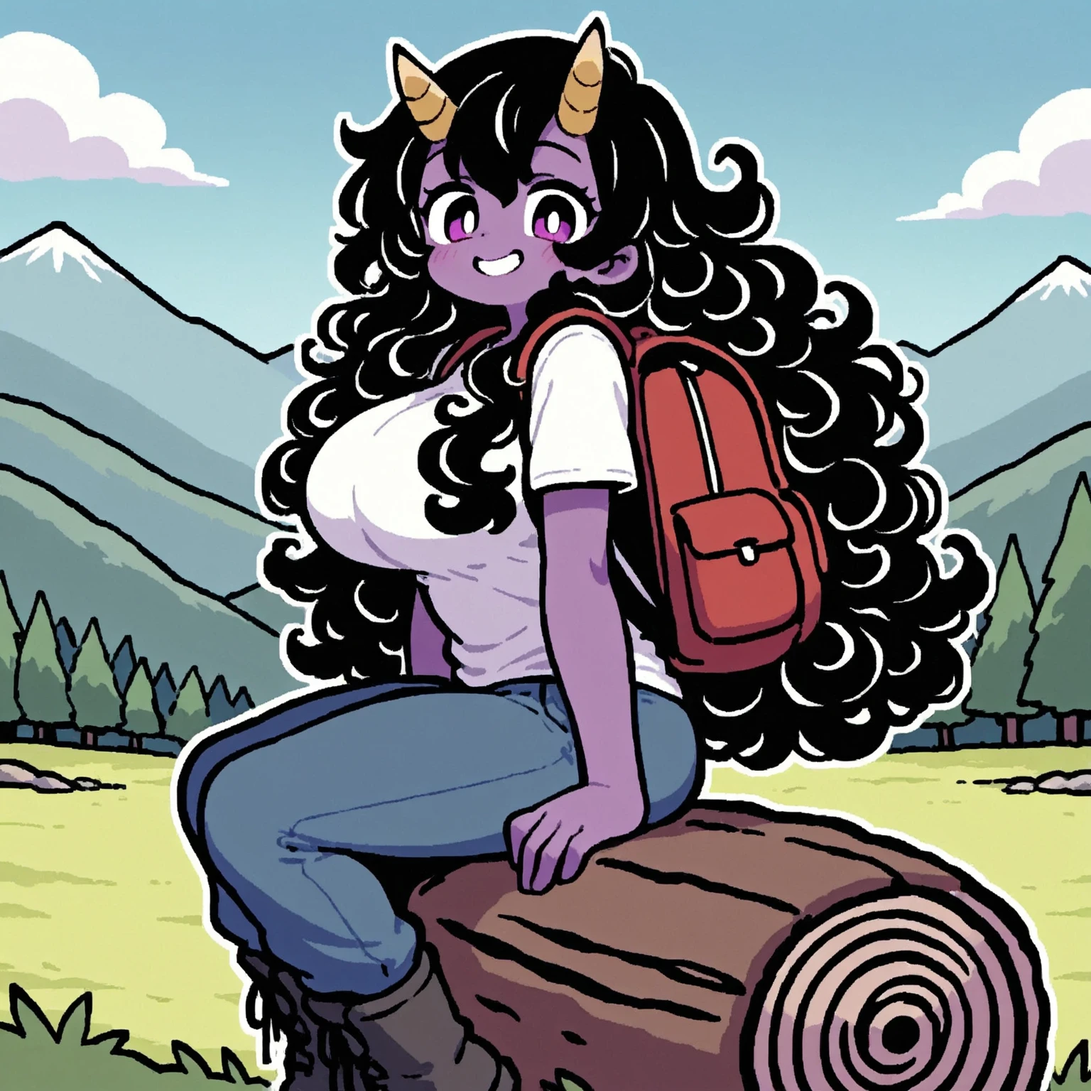 Purple Oni with Wildly Curly Hair v0.1