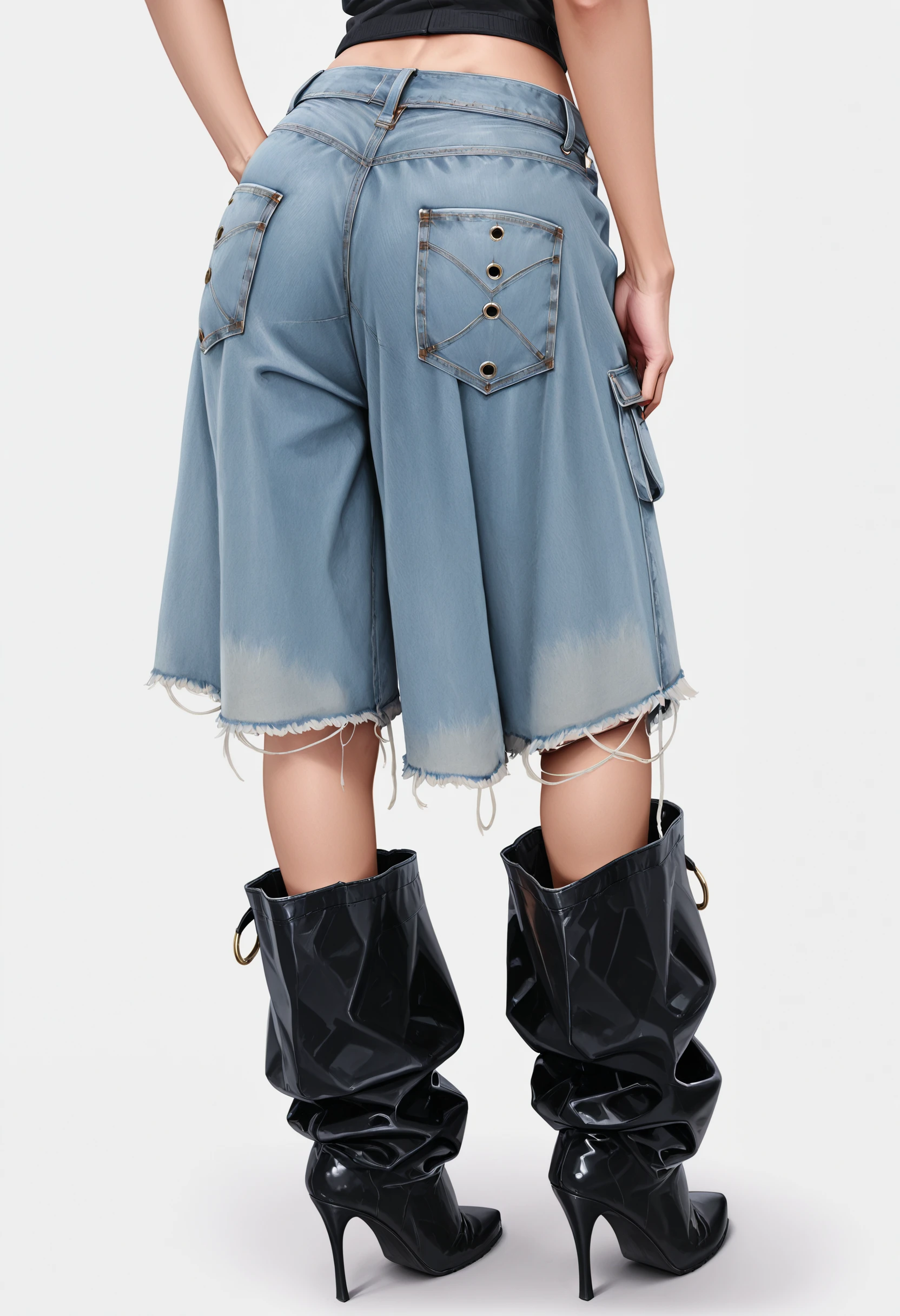 Grunge Wide Shorts & Baggy Boots illust