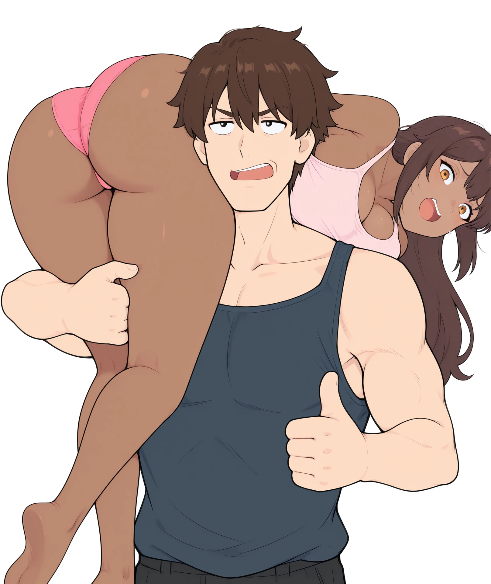 Carrying over shoulder - ass up meme pose v2.0 - SDXL Illustrious