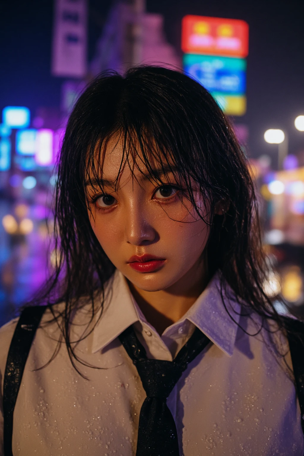 Rainy Night Elegance - Portrait Fashion Photography Atmosphere Enhancement v1.0