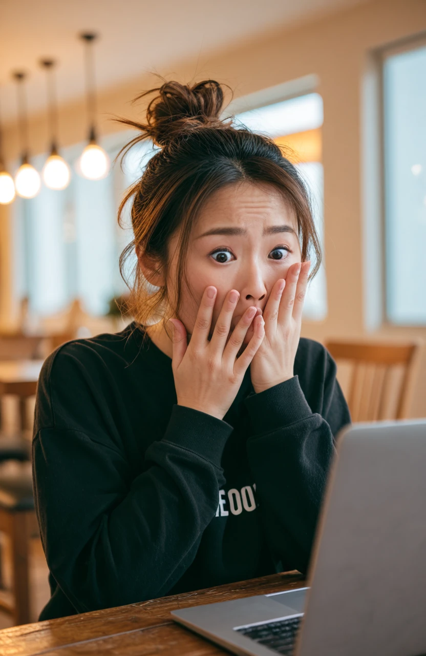 Shocked Laptop Reaction SDXL