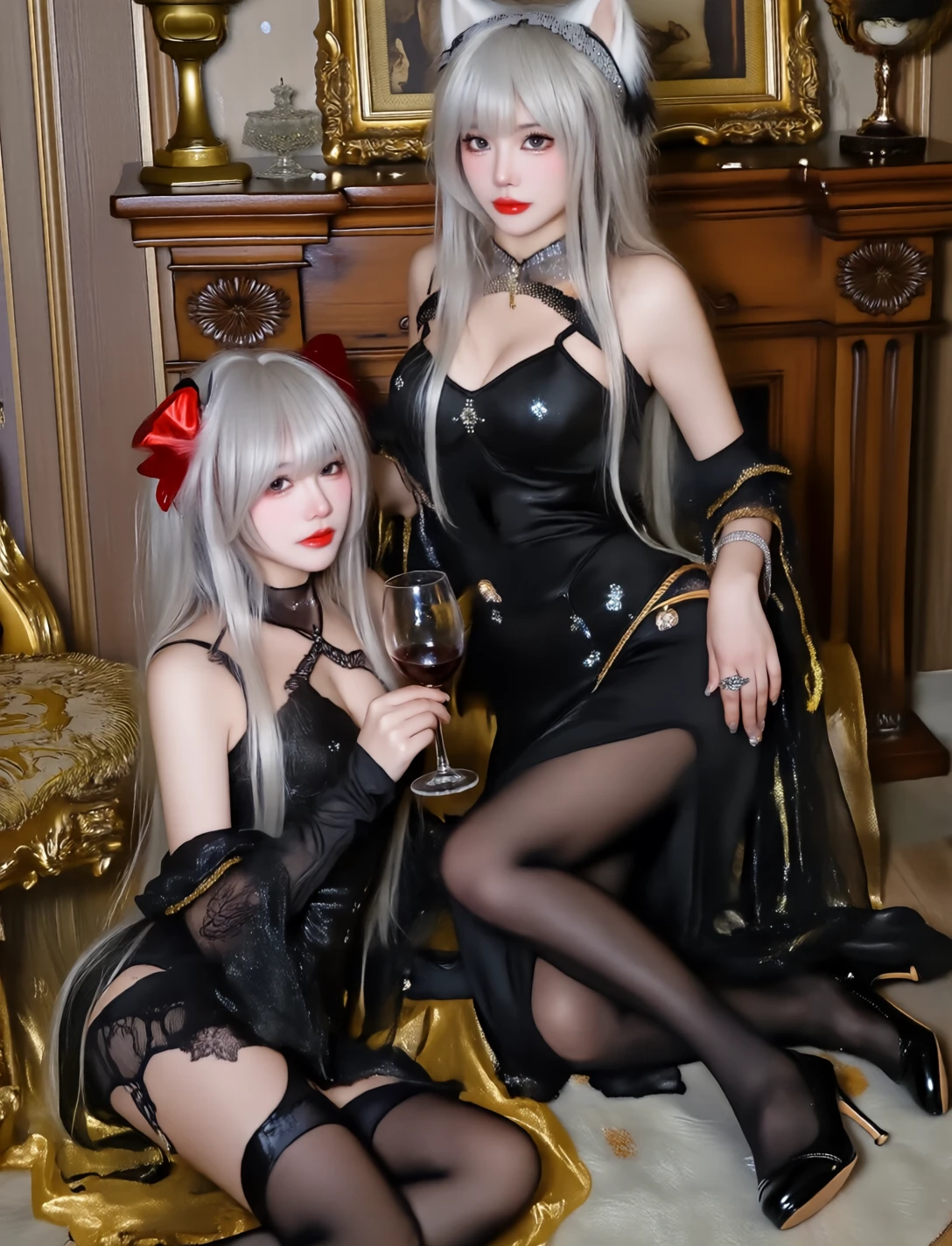 ???? WAN2.2 T2V a pair of female characters Black Tight Dress Lolita styles v1.0