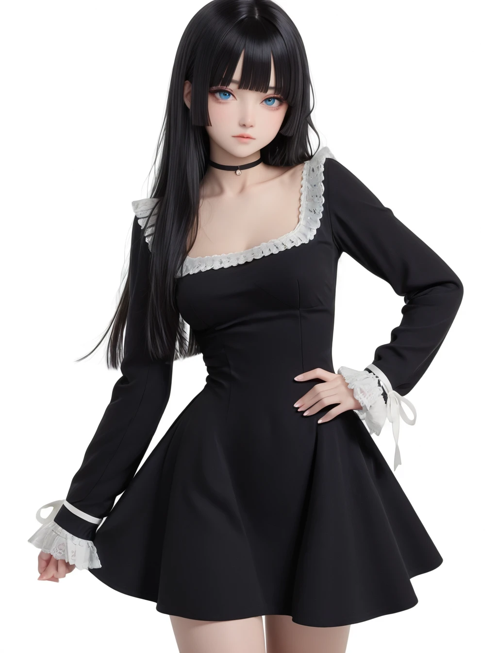 Minimalist-style black dress v1.0