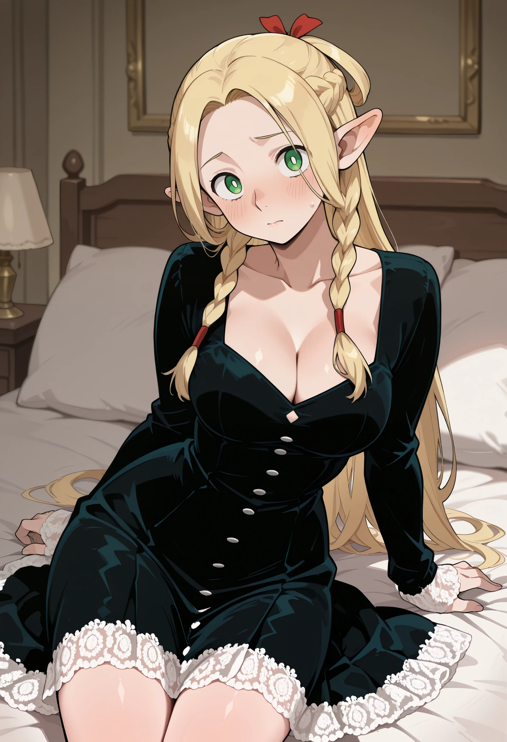 Dazy Velvet Lace Patchwork Dress illust