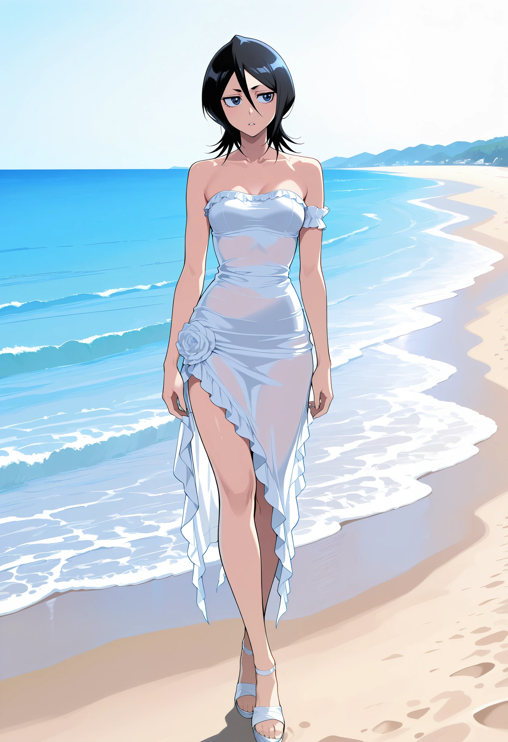 Strapless Sheer Midi Dress illust