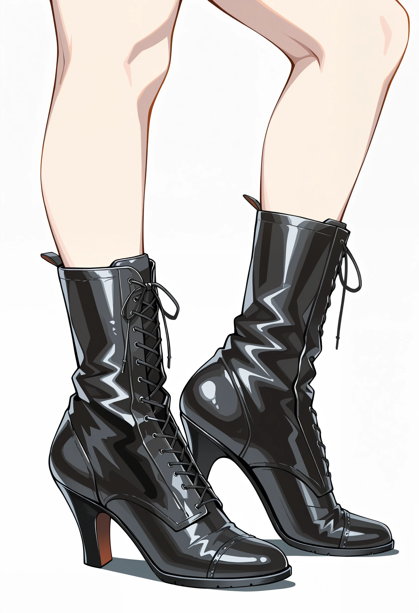 Edwardian Lace Up Ankle Boots illust