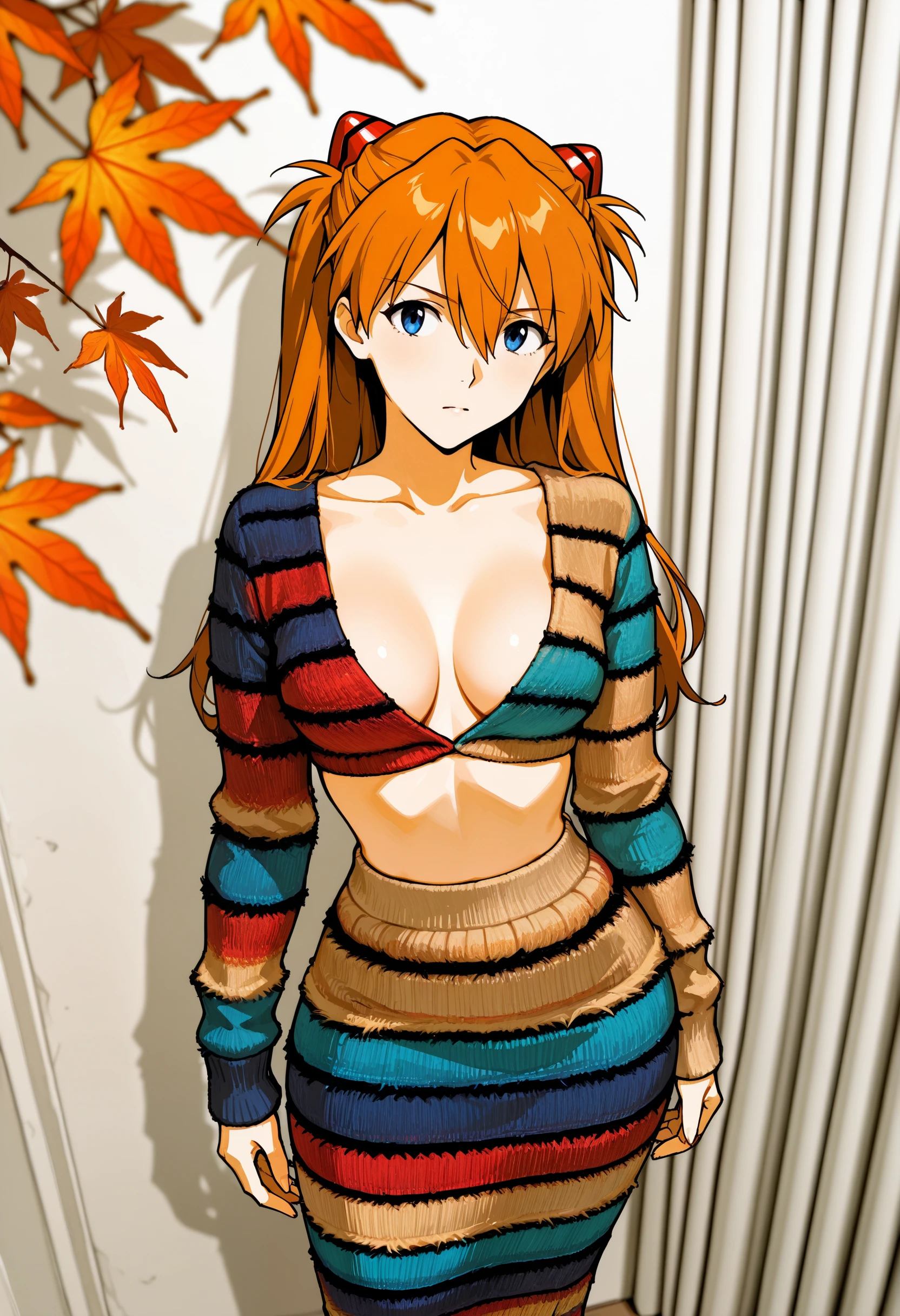 Ombre Knit Crop Top & Skirt illust
