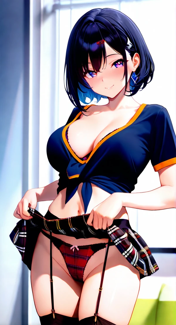 Plaid skirt and plaid  (skirt lift) v1.0