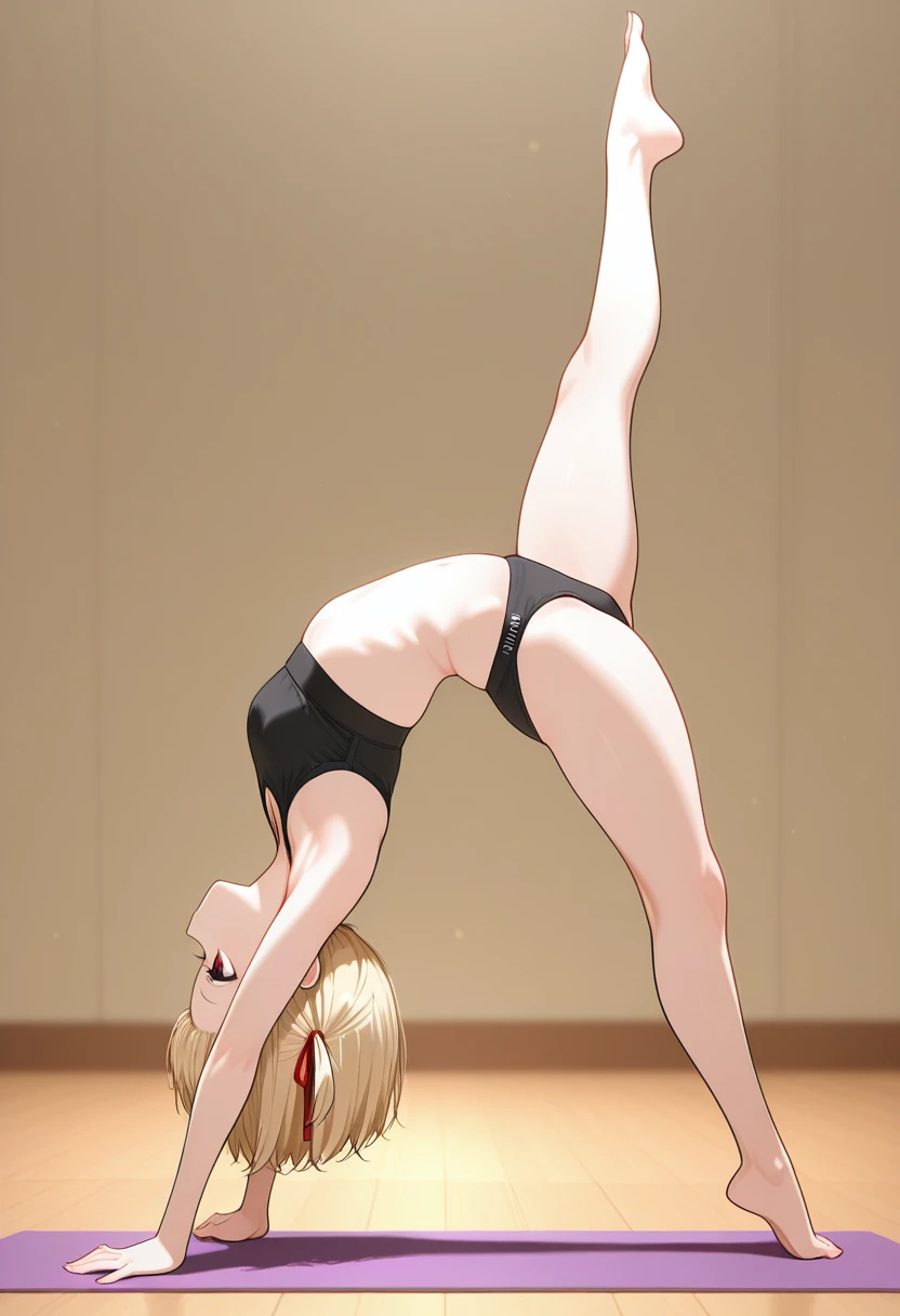 Yoga pose. Arched back. Leg up. V1
