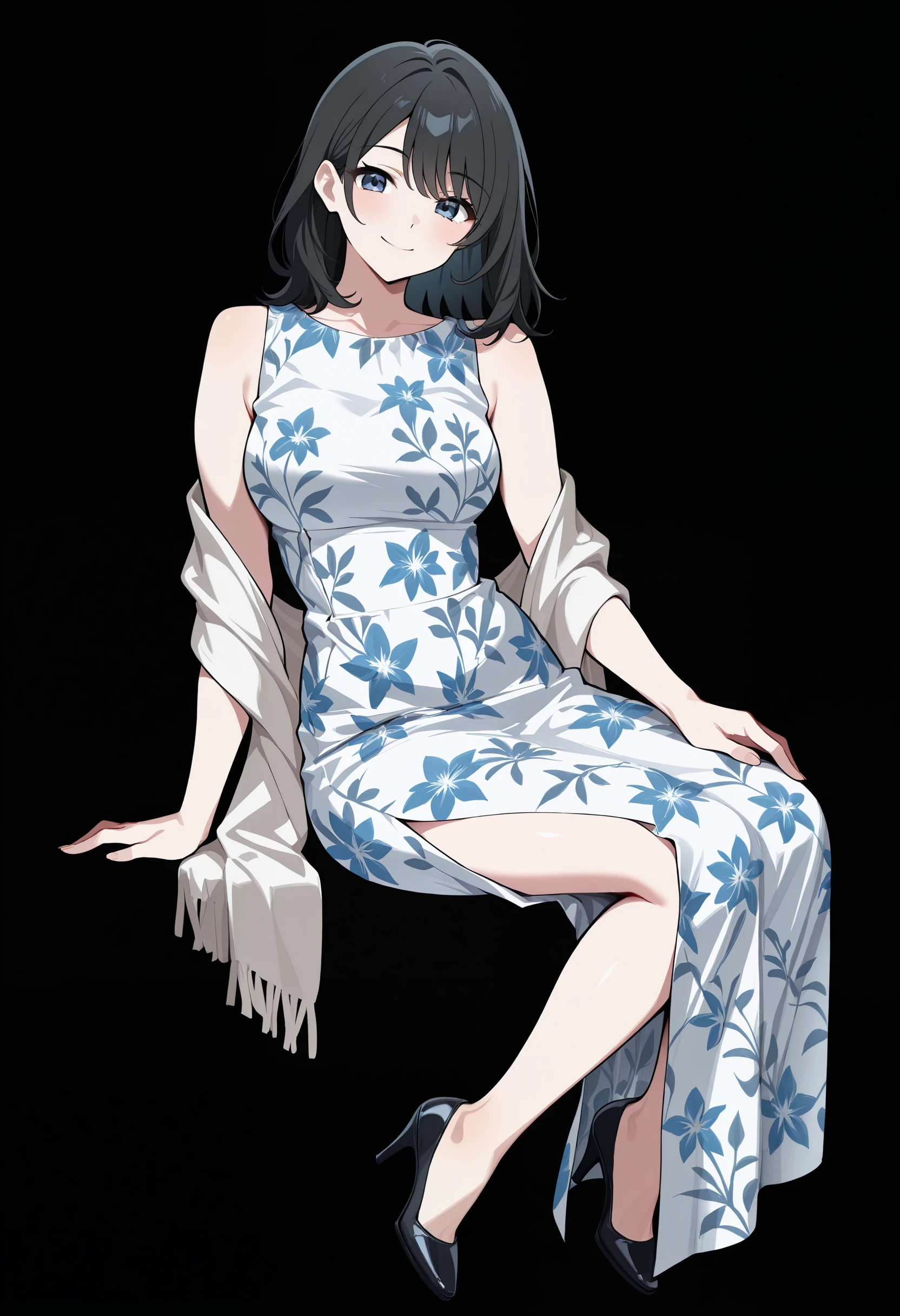 Floral Pencil Dress & Shawl
