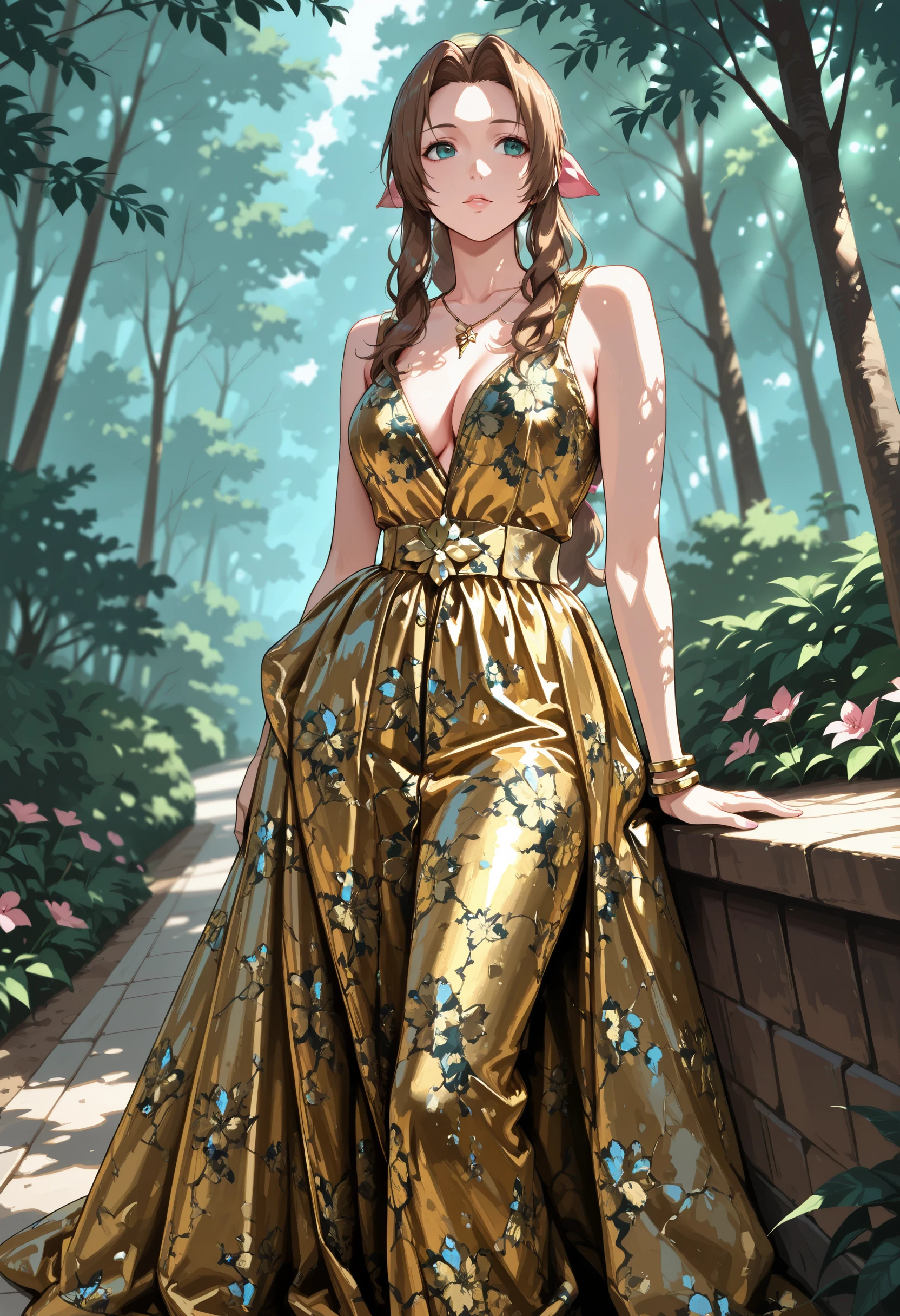 Floral Gold Gown MNM Couture illust
