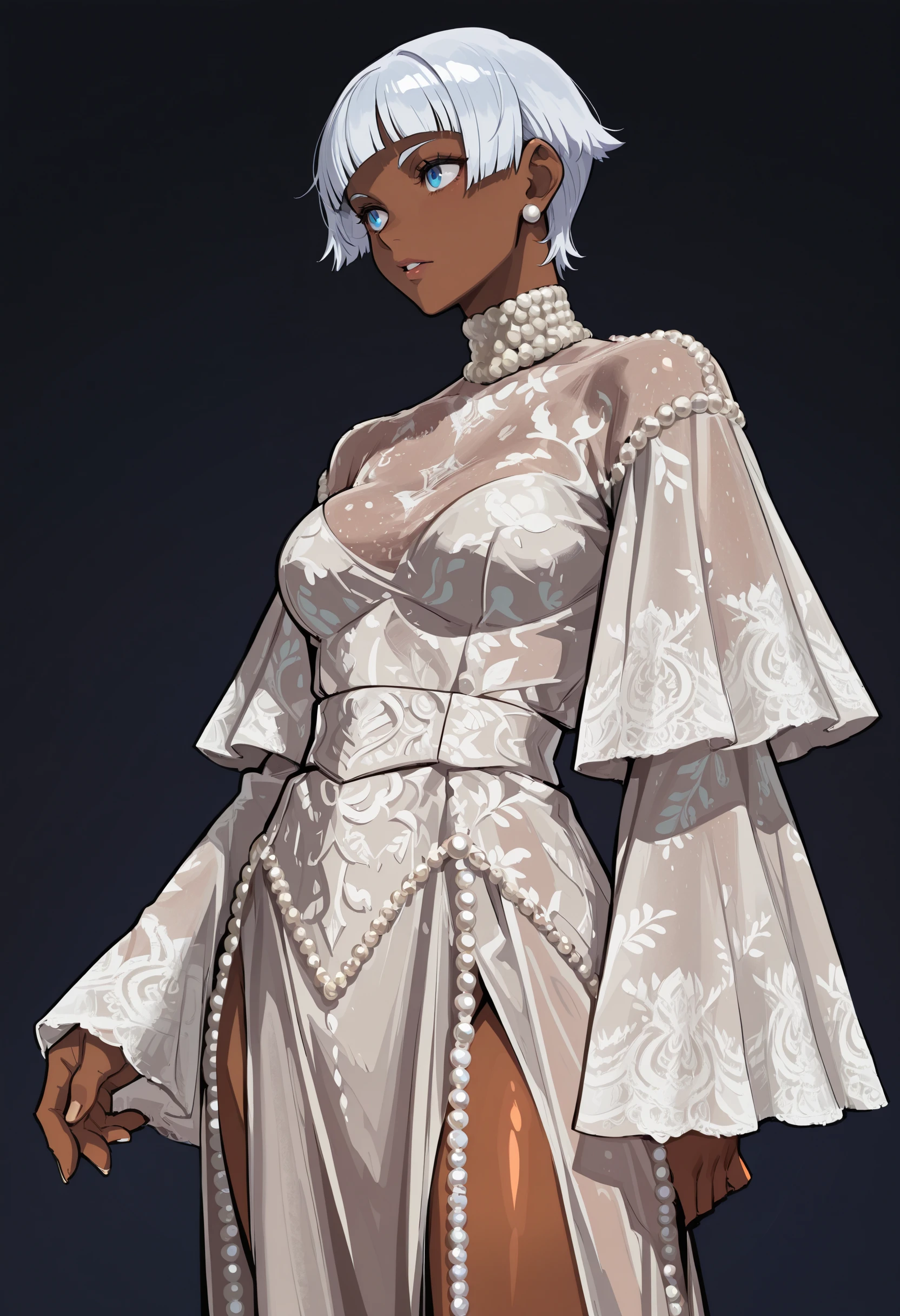 Embroidered White Opal Couture Gown - Krikor Jabotian SS 19 illust