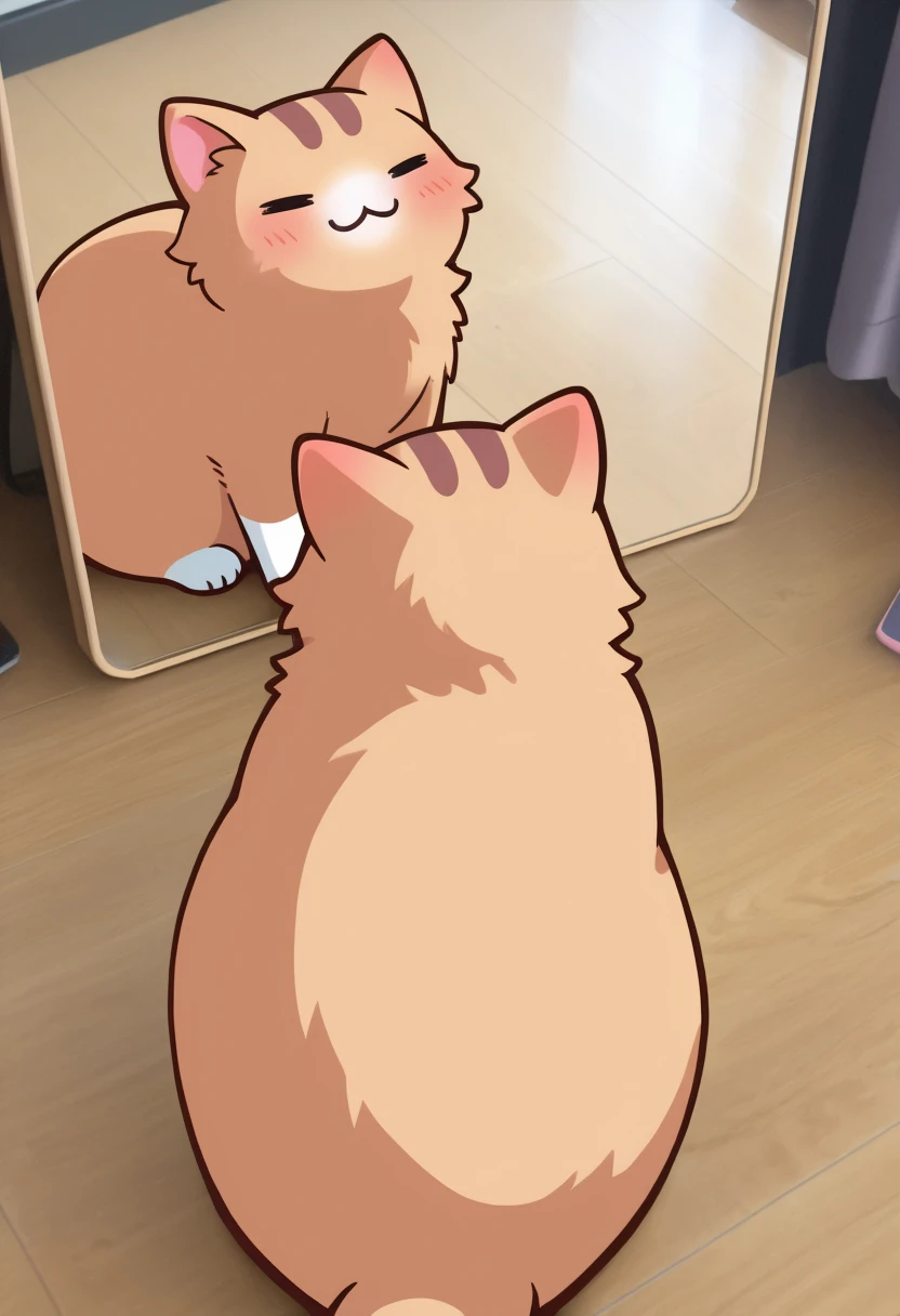 Cat Looking At Mirror NoobAI-EPS1.1