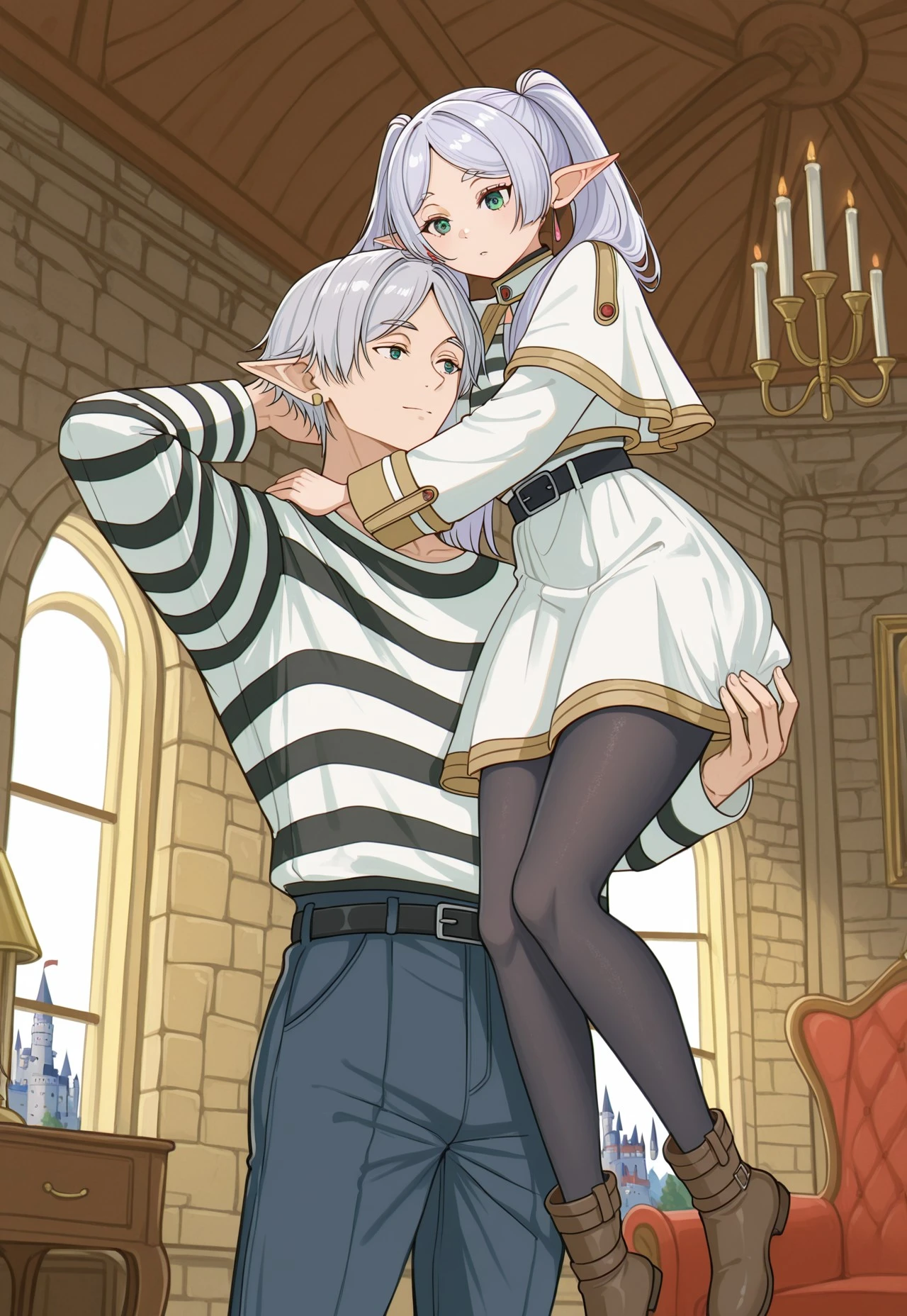 Carrying her on one arm (carrying pose) V1