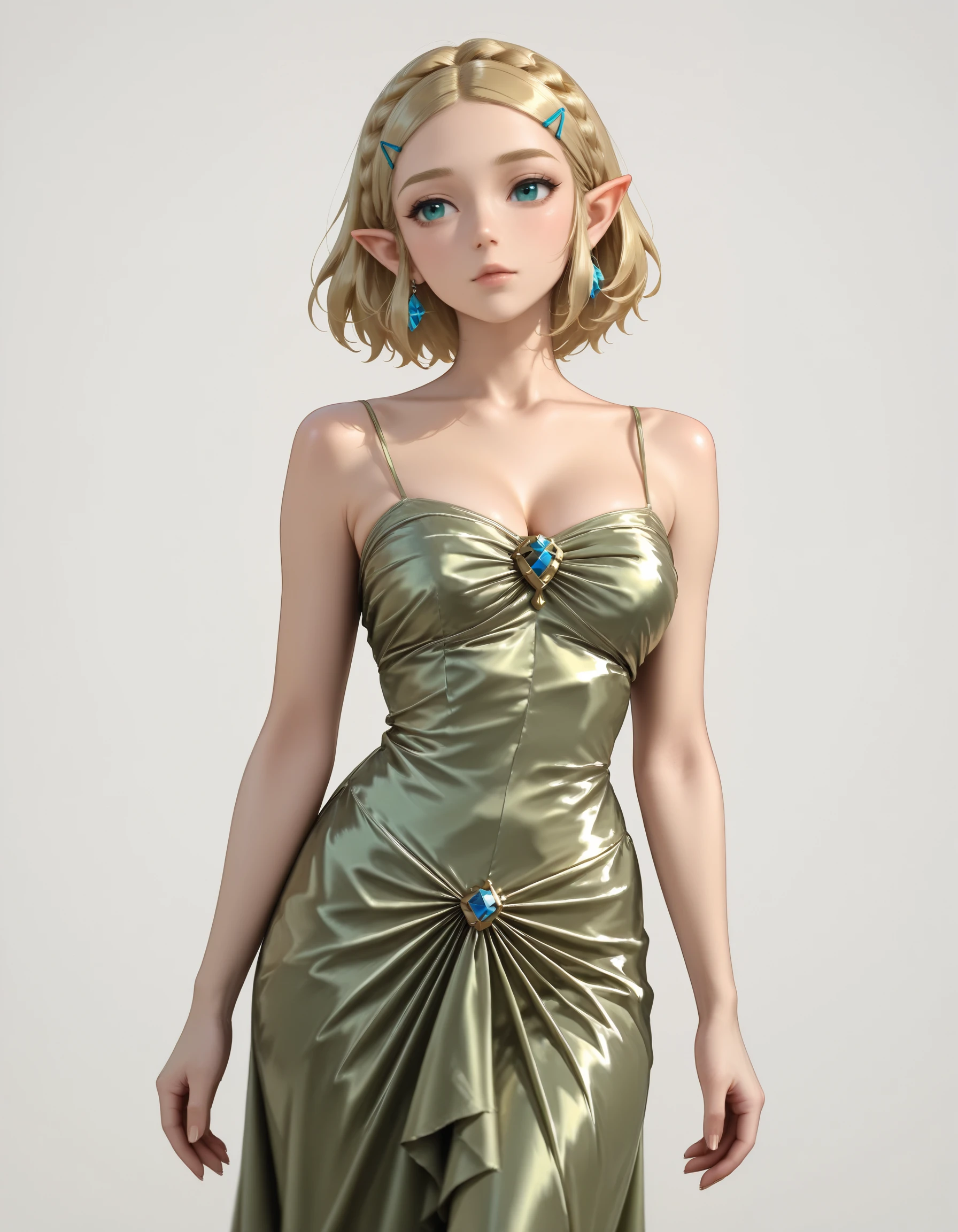 Satin Green Dress