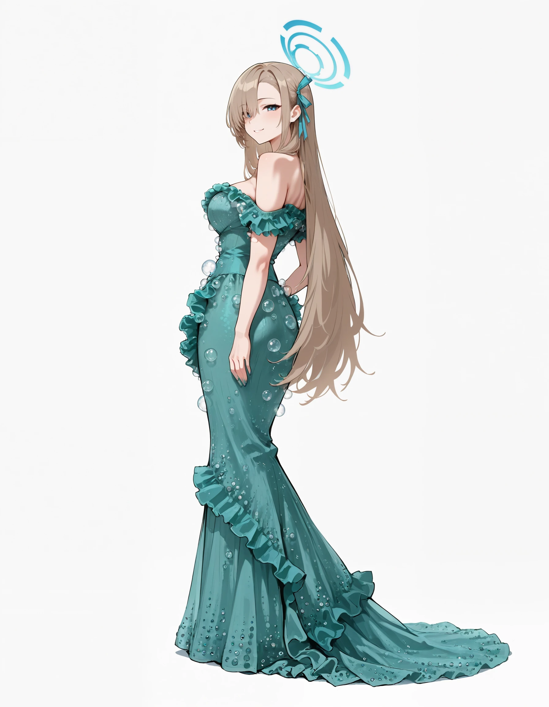 Off-Shoulder Bubble Mermaid Gown