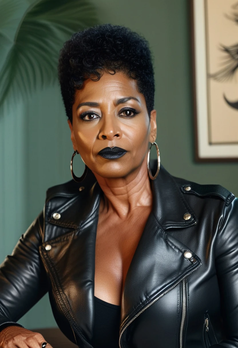 African American Biker Woman - AI Generated V1