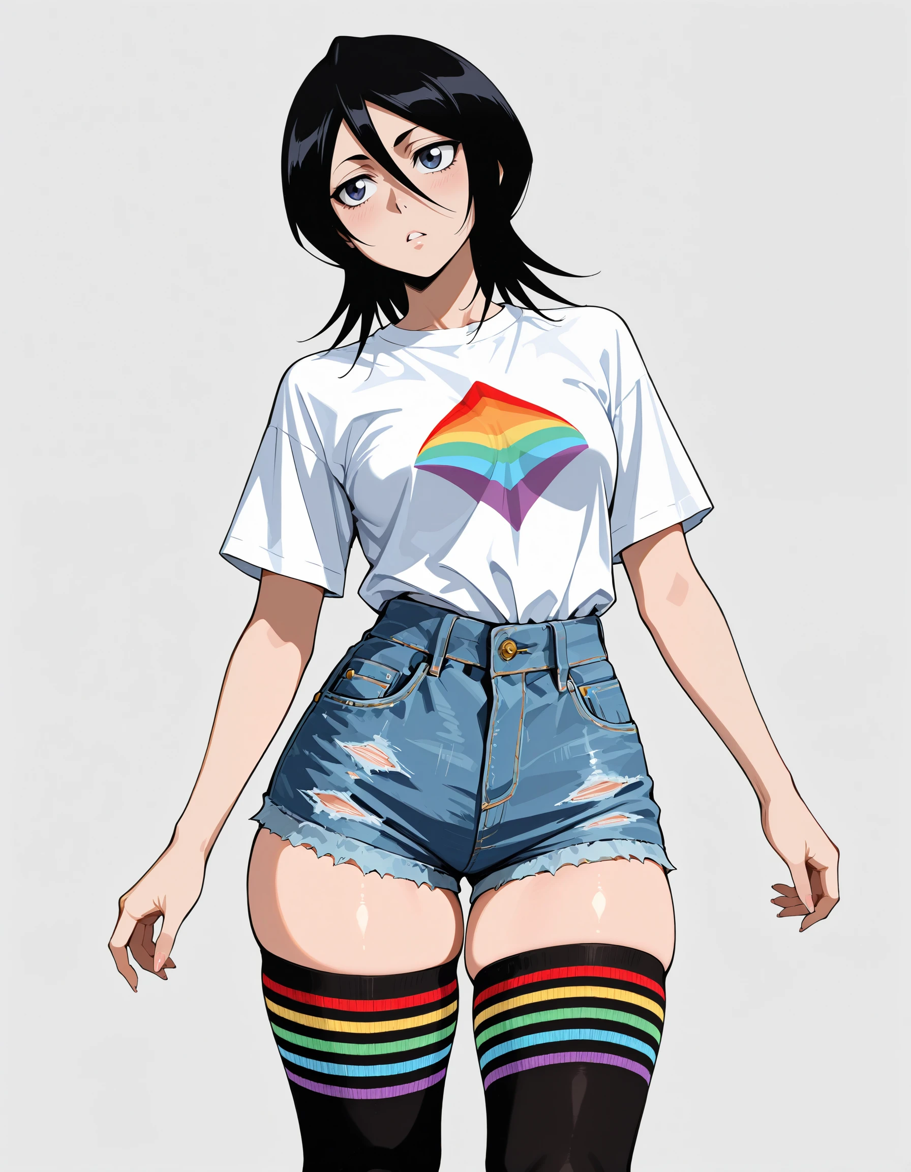 Rainbow Striped Thighhighs