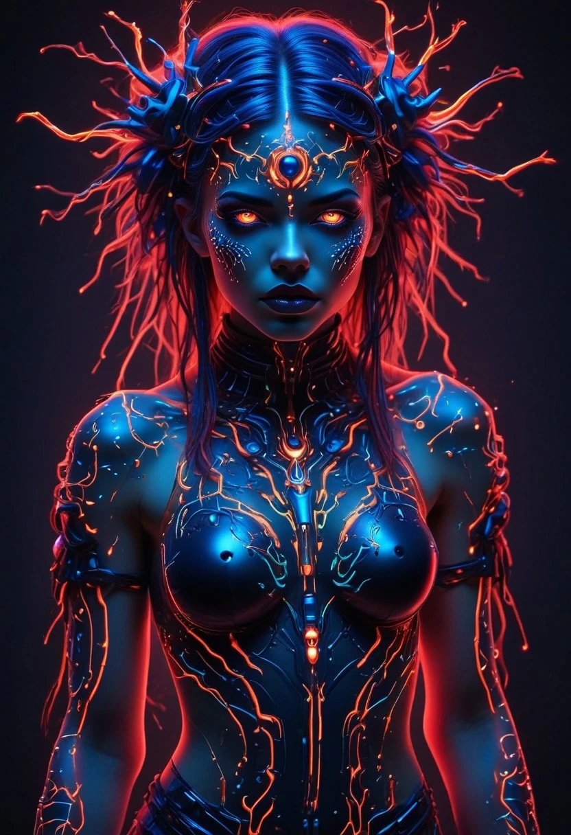 Techno Fairy Neon Glow Bodypaint V1
