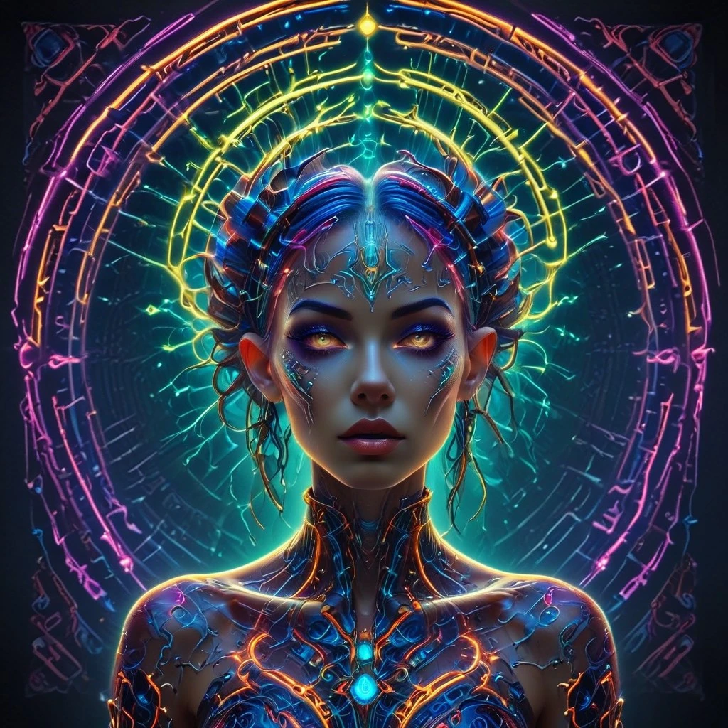 Techno Fairy New Age Cyberpunk Bioluminescence V1