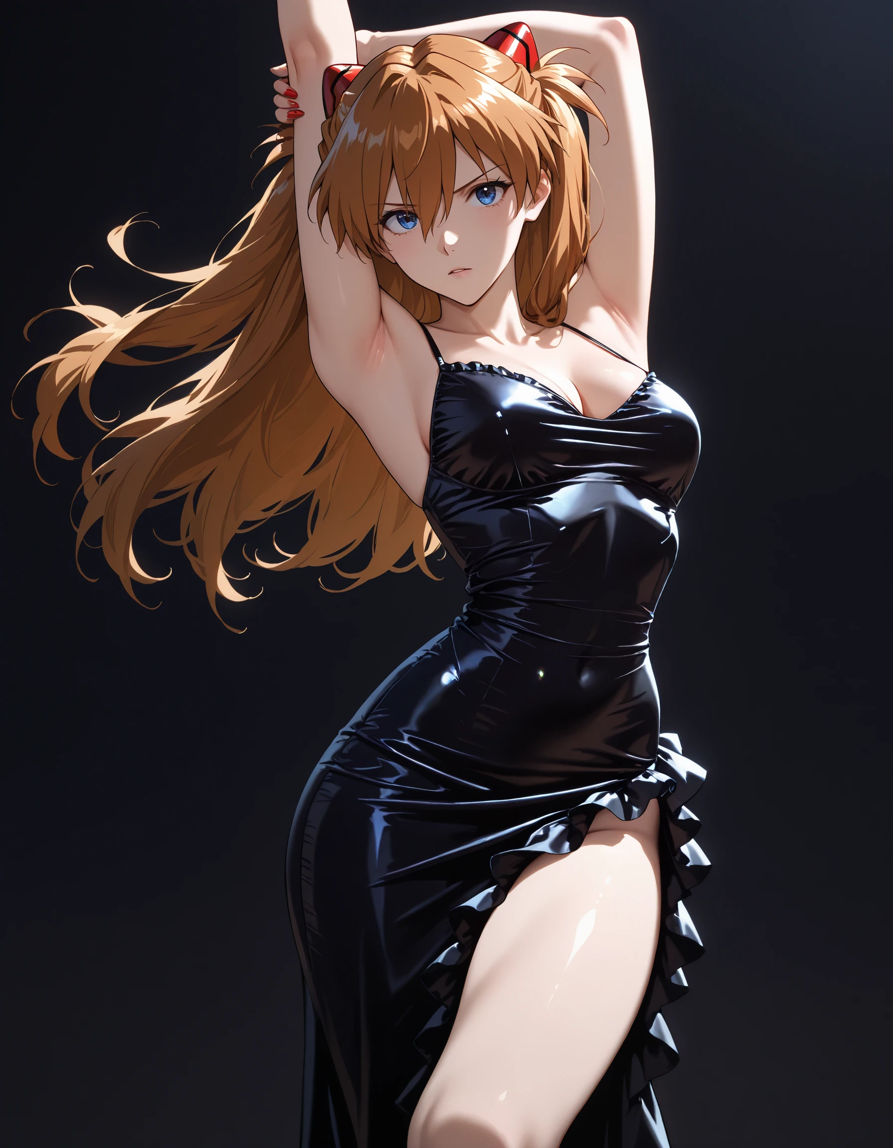 Y2K Satin Side Slit Dress illust