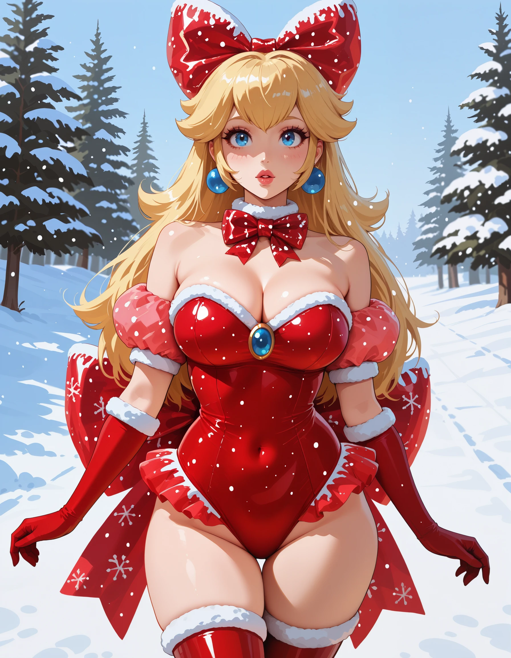 Christmas Leotard w/ Large Bow illust
