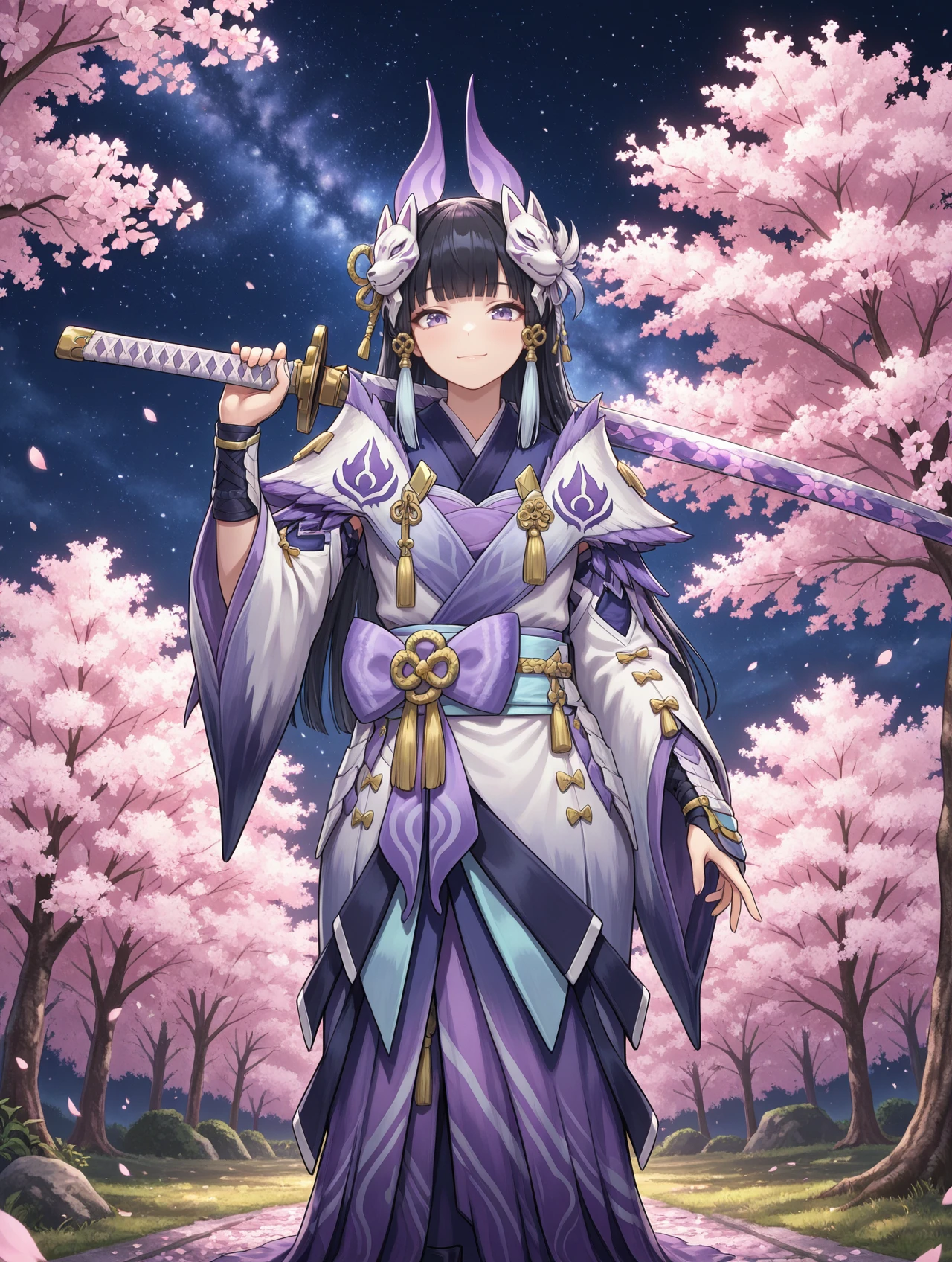 Monster Hunter (XX) - Violet Mizutsune Armor - Sword Master (陰陽ノ者 - ミツネ装備) illuXL - v1.0 v1.1-illusXL