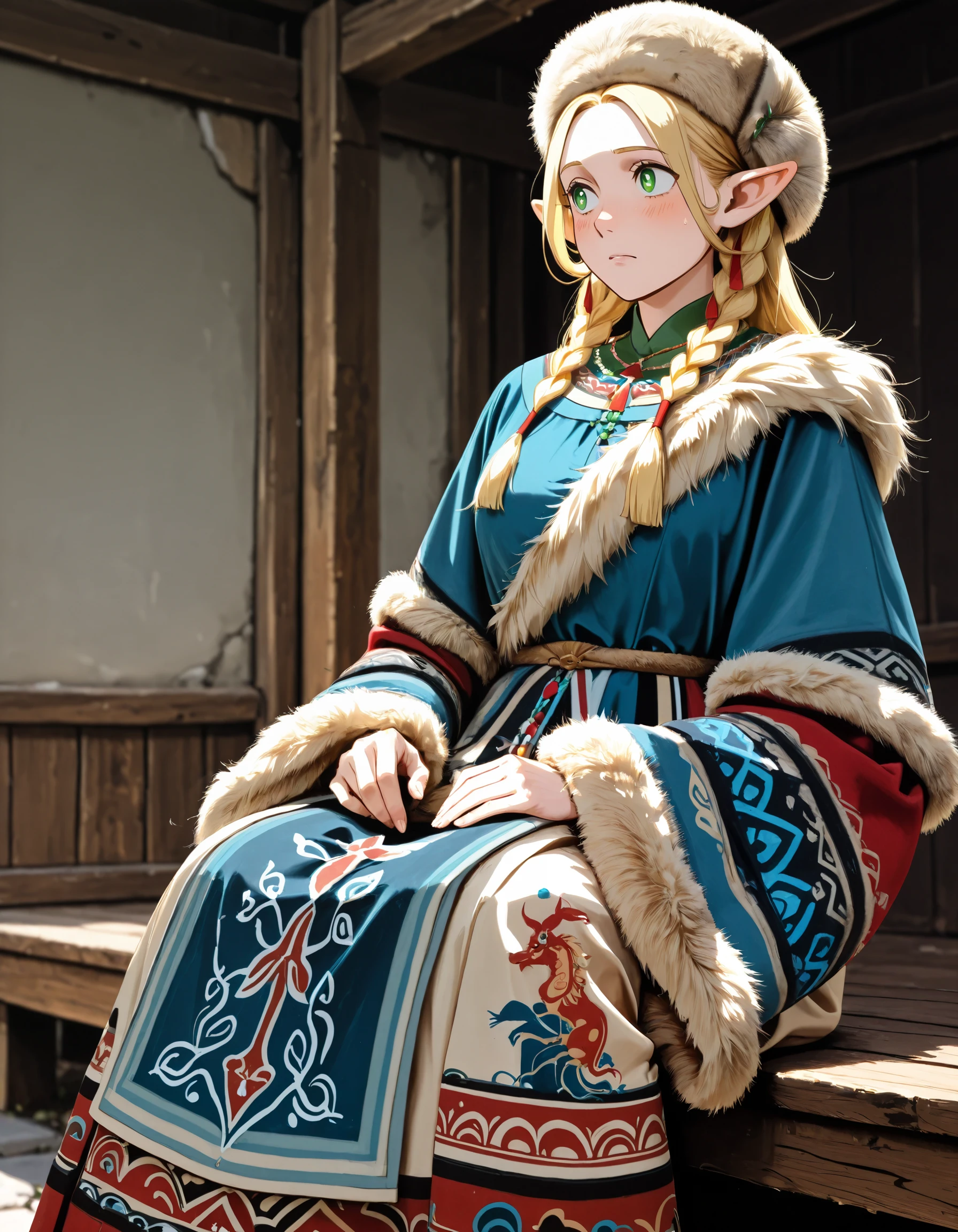 Tibetan National Autumn Dress illust