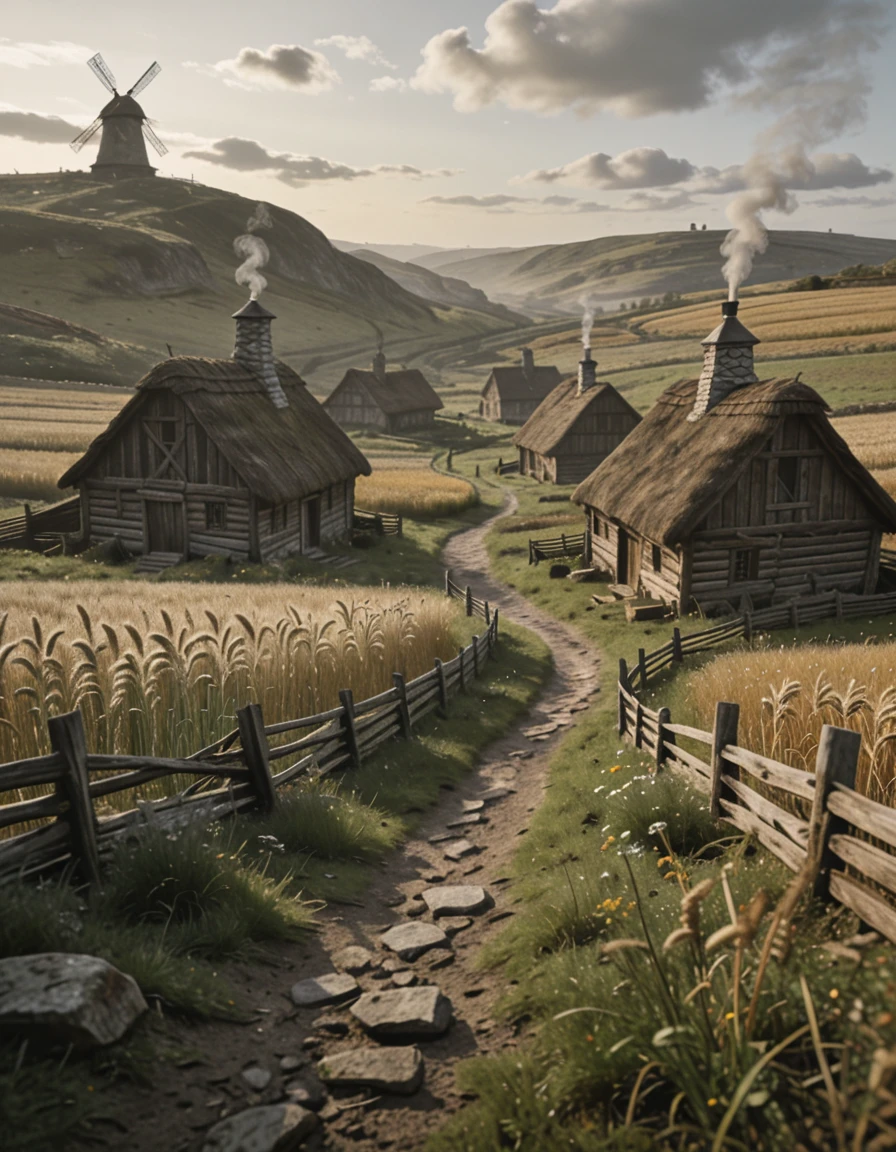 medieval rural village illu v1.0