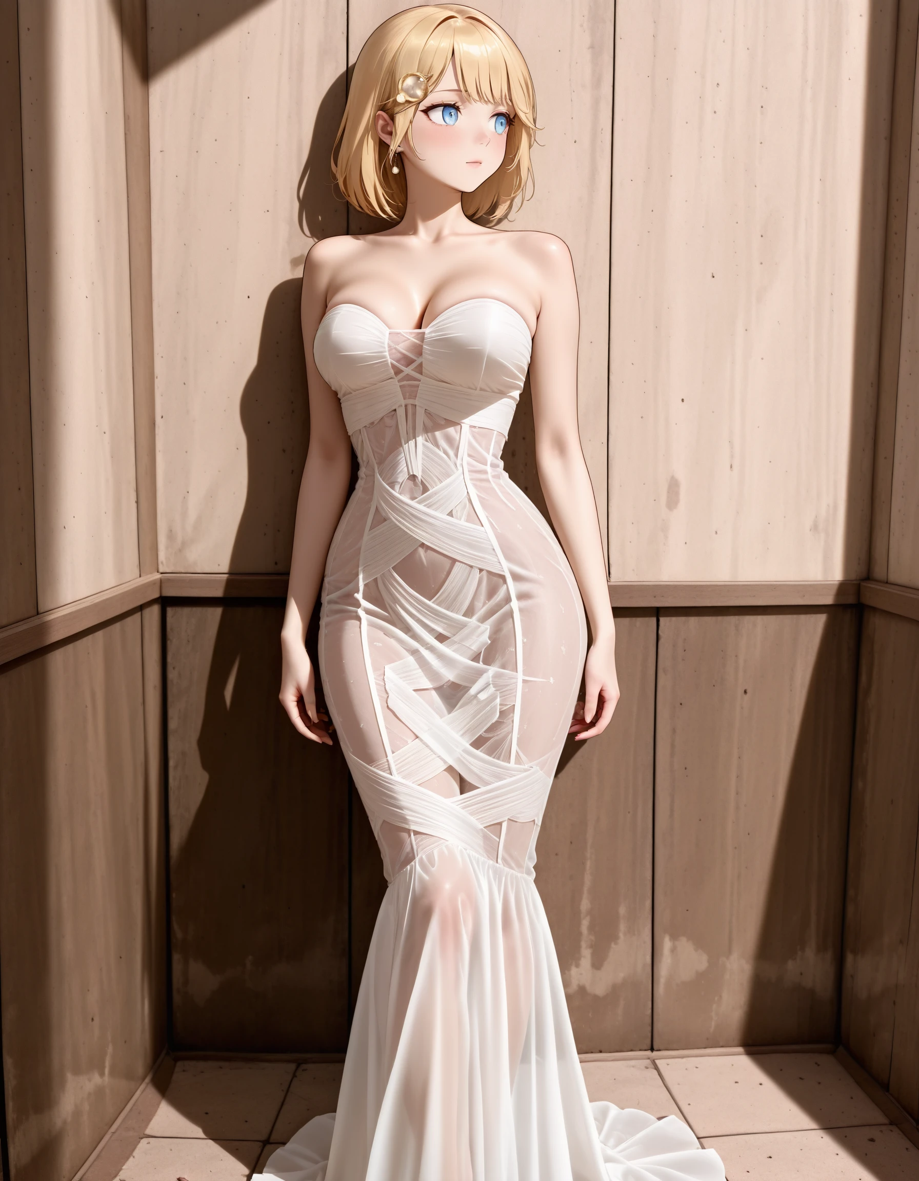 Booma Lace Pleat Gown illust