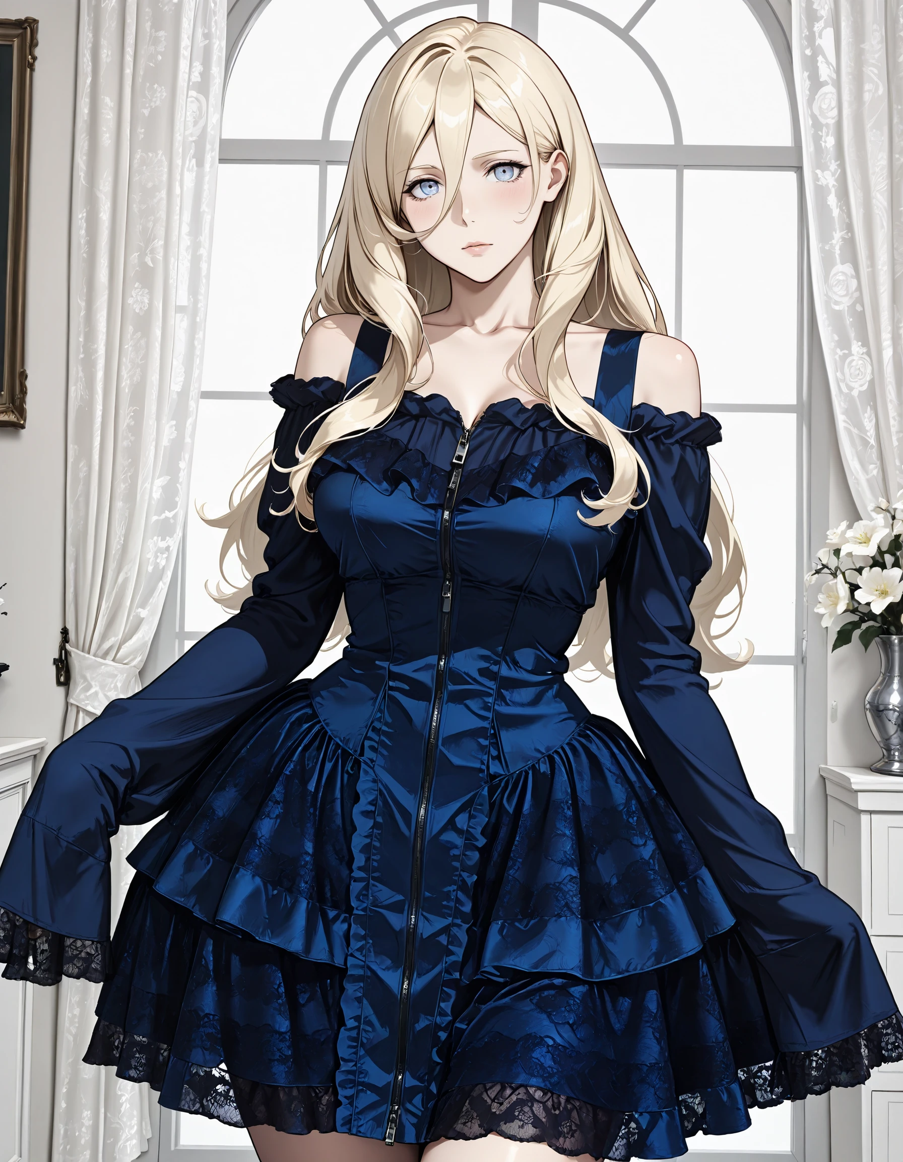 Zipper Lace Jsk Dress