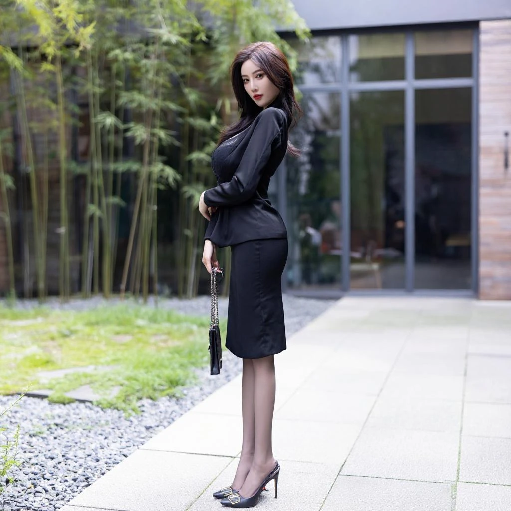  Z-IMAGE Urban Business Lady Ensemble – Sleek Tailored Blazer Suit With Lace-Trimmed Top & Penci v1.0