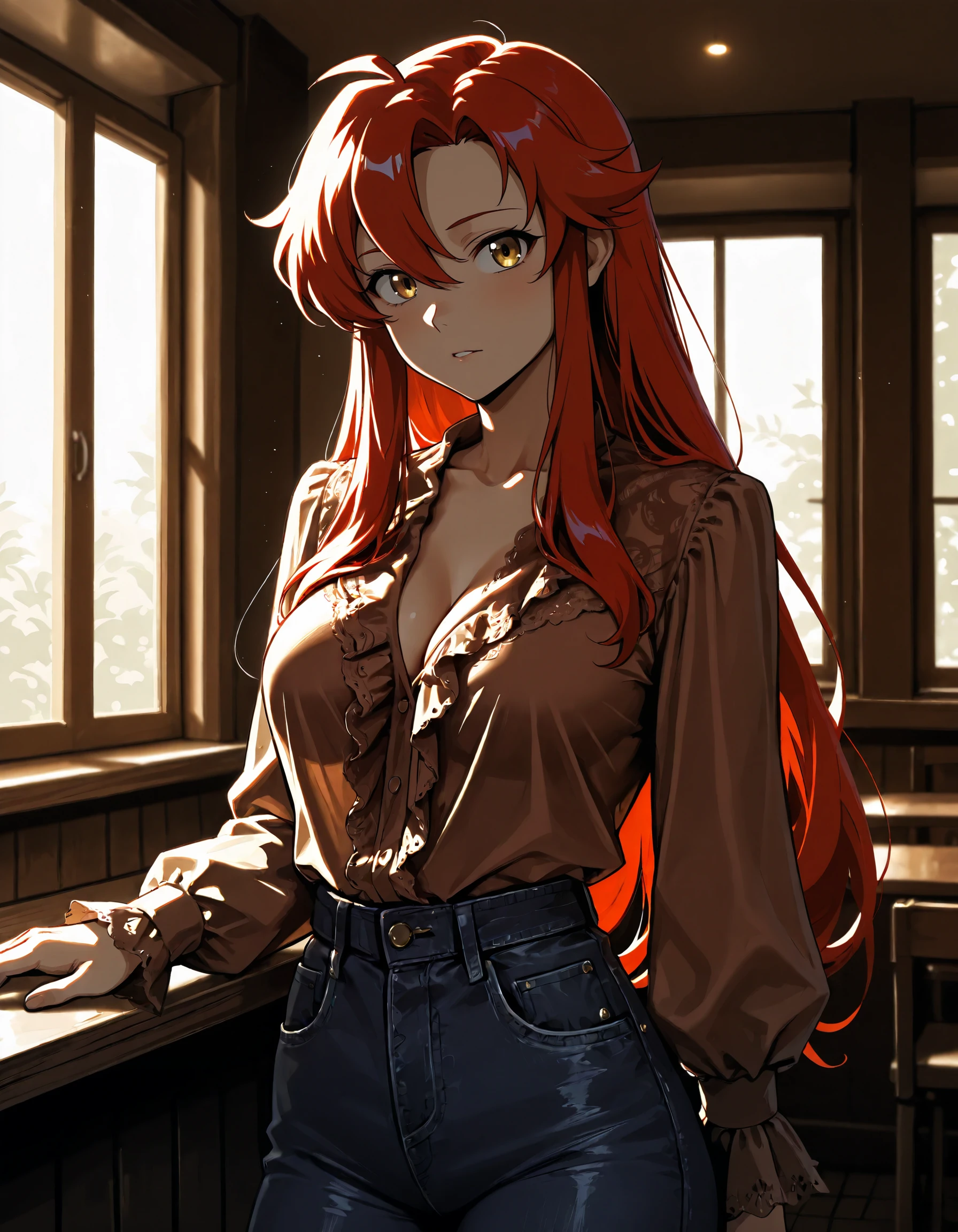 Velvet Frilled Blouse illust