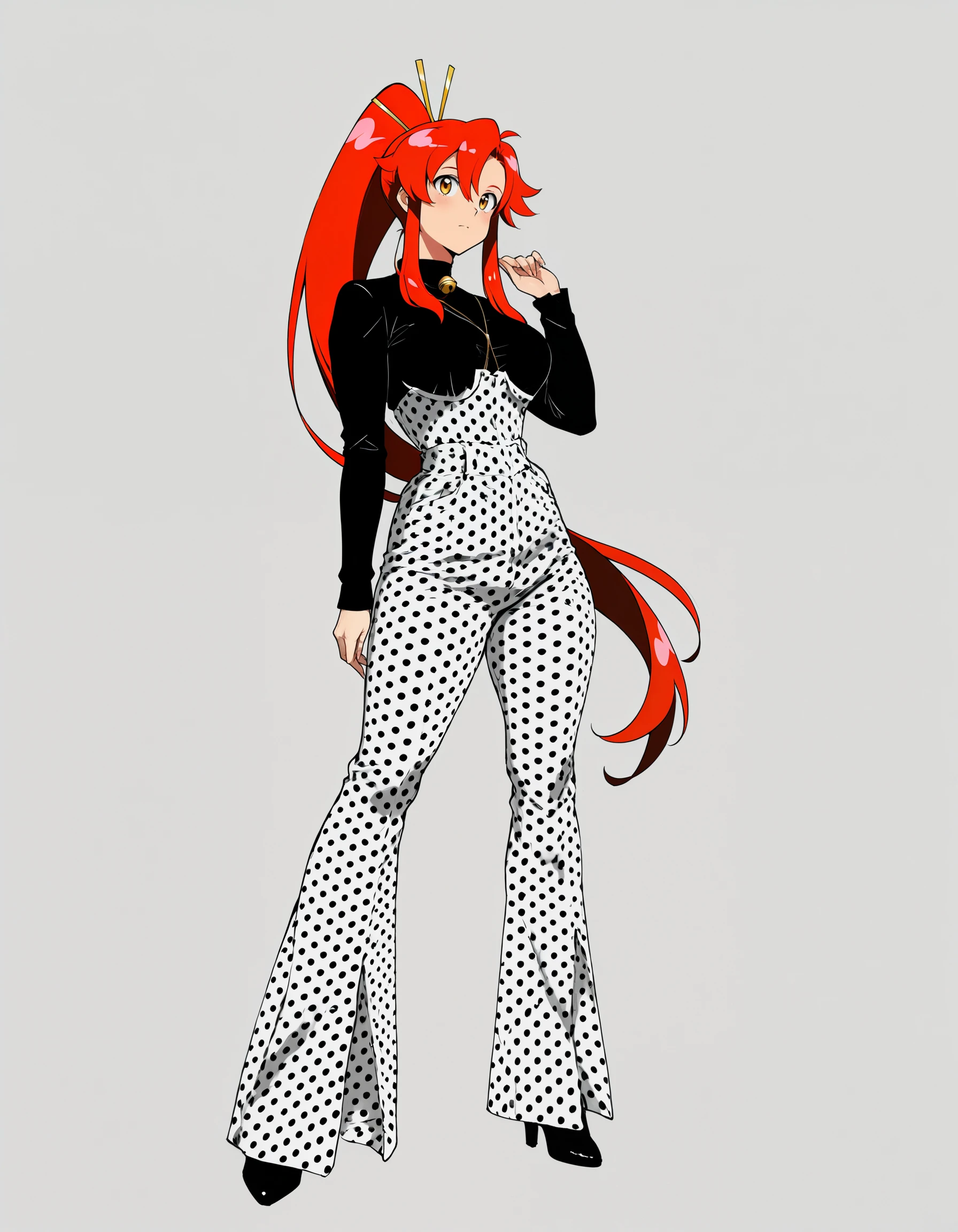 Polka Dot High-Waisted Bell-Bottom Pants