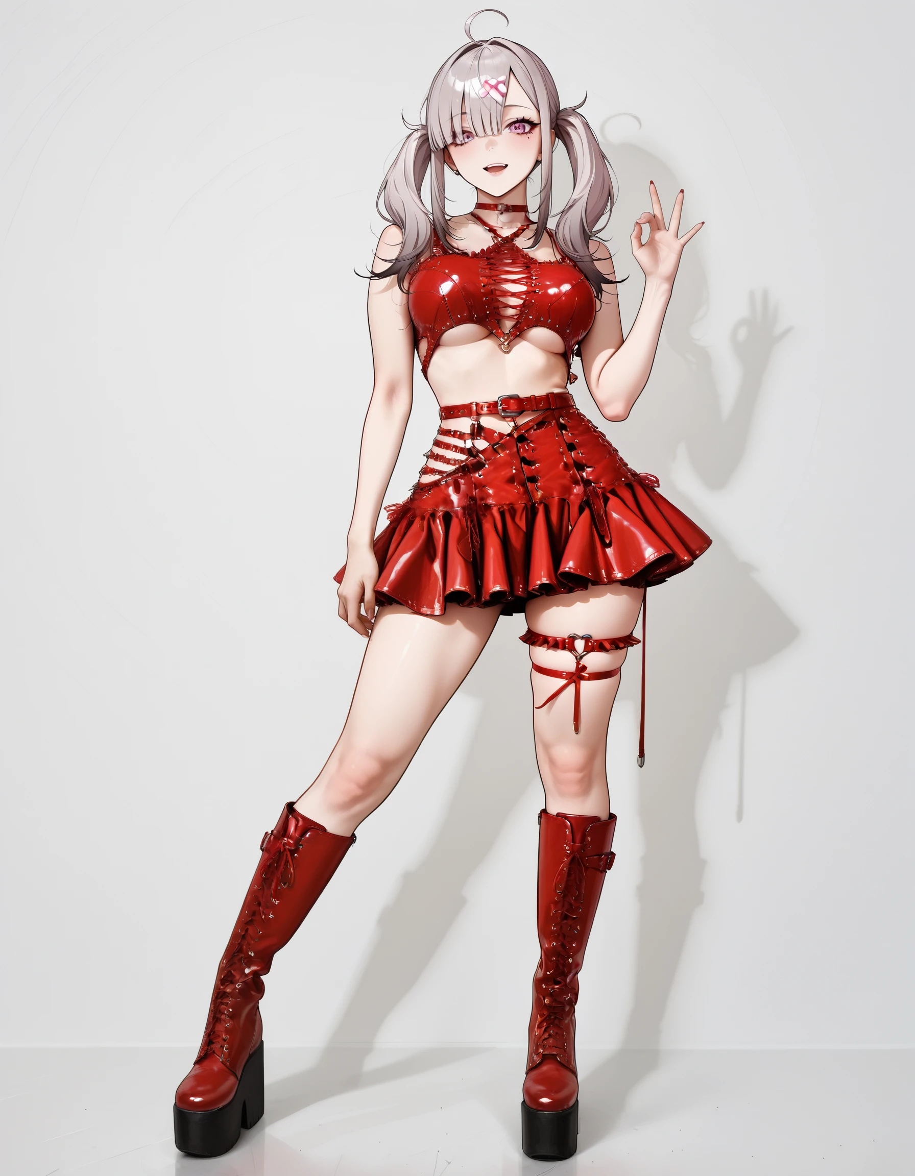Gothic Avant-Garde Crop Top & Frilled Skirt illust