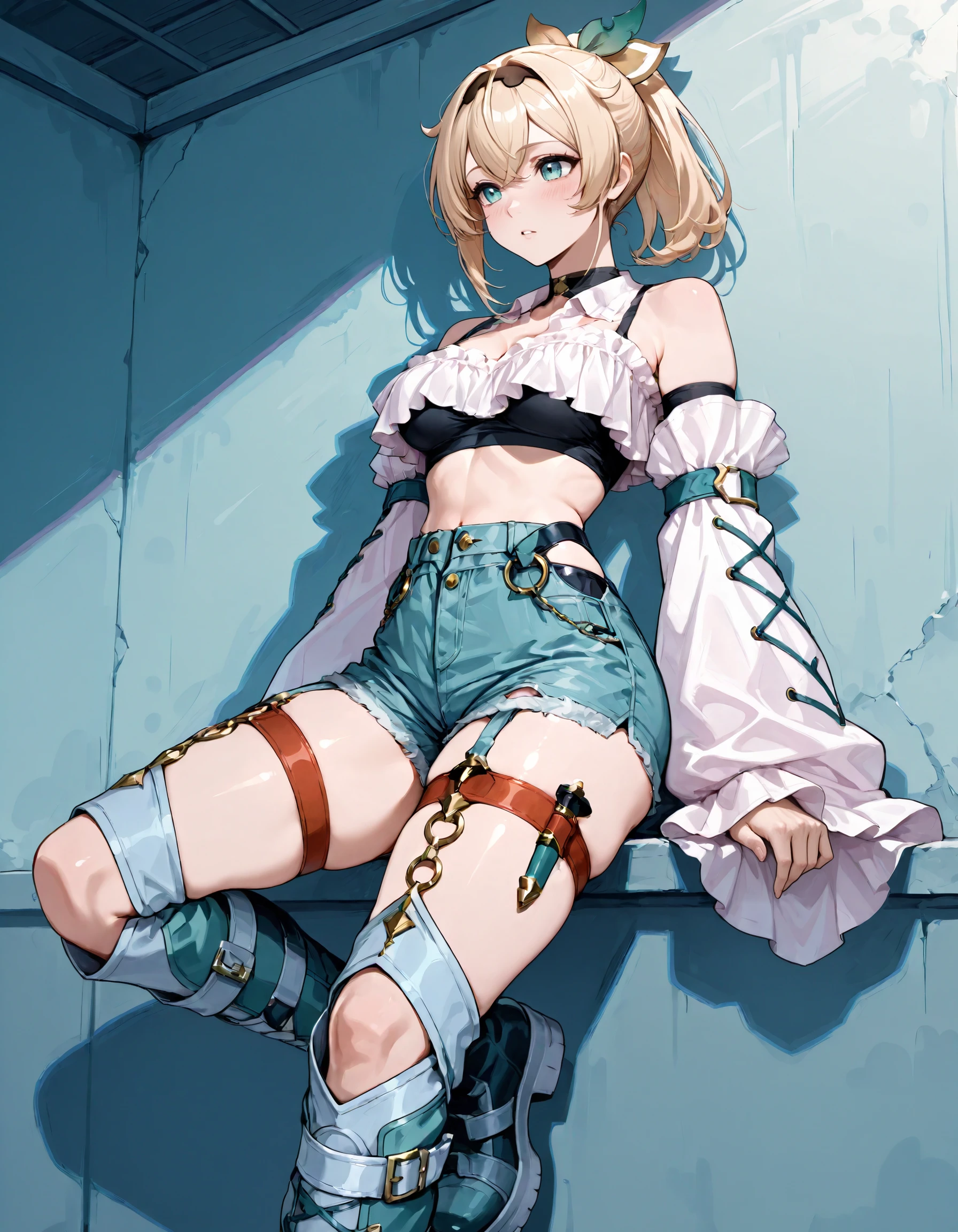 Cyber Frilled Crop Top & Moon Boots illust