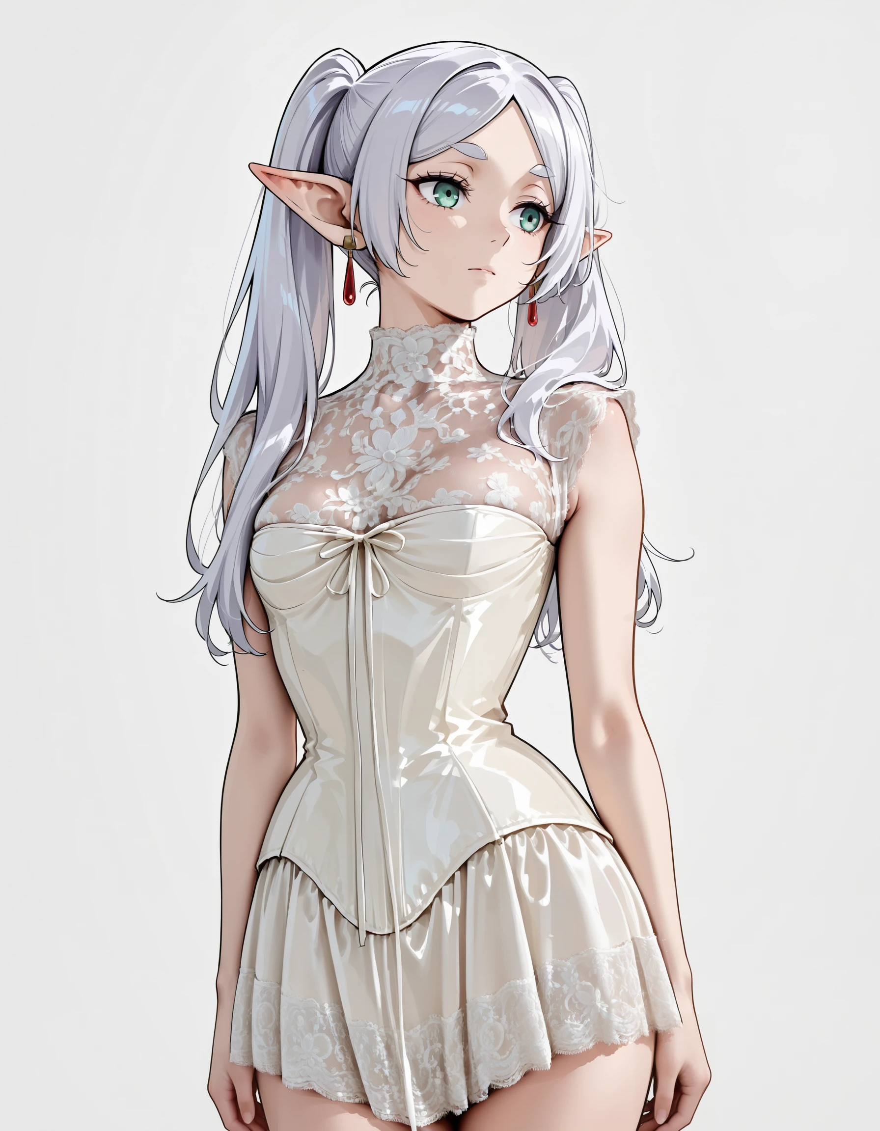 Lace & Satin Corset Dress illust