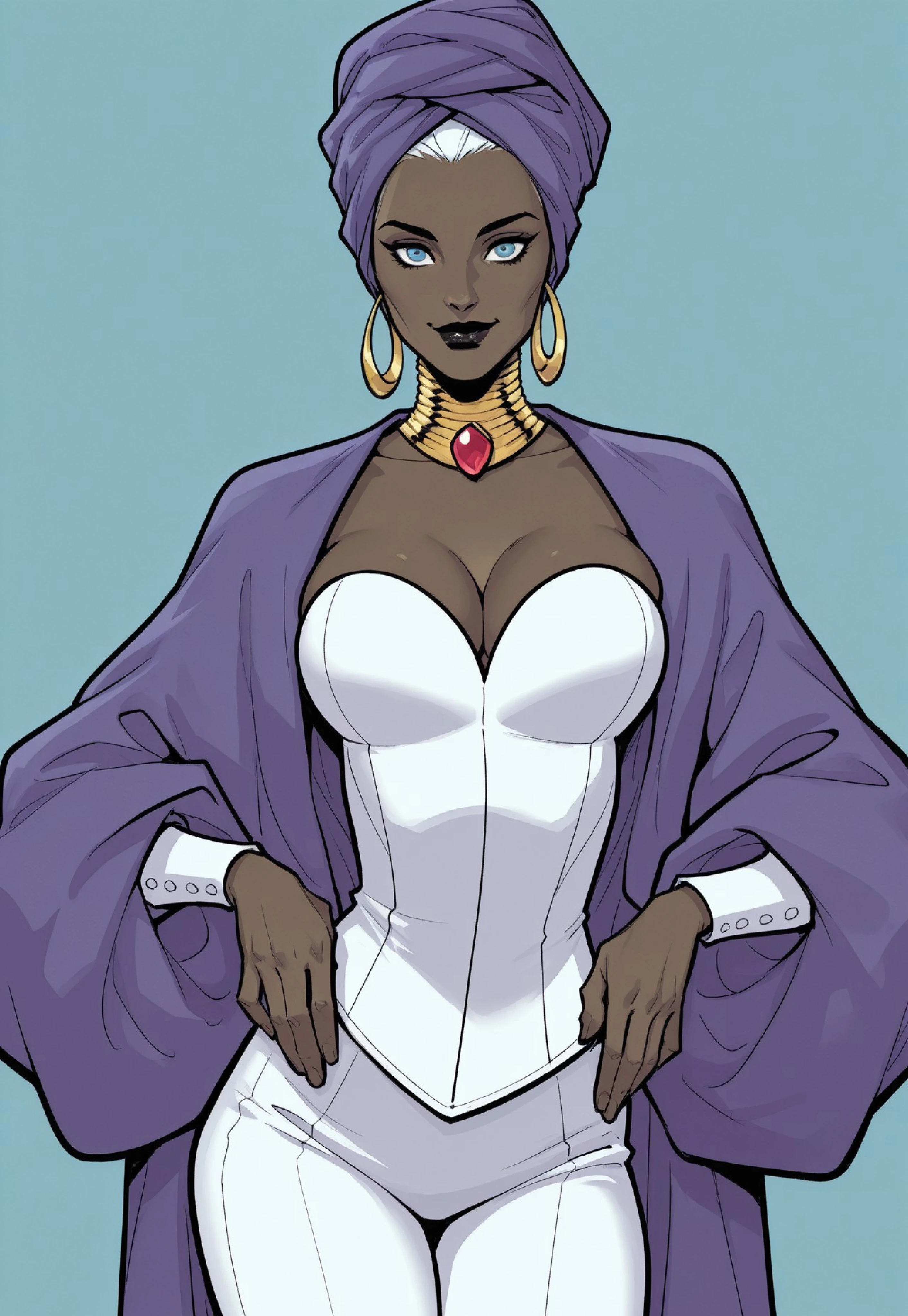 Ororo Munroe Purple Turban Outfit ( Storm #2 ) V1
