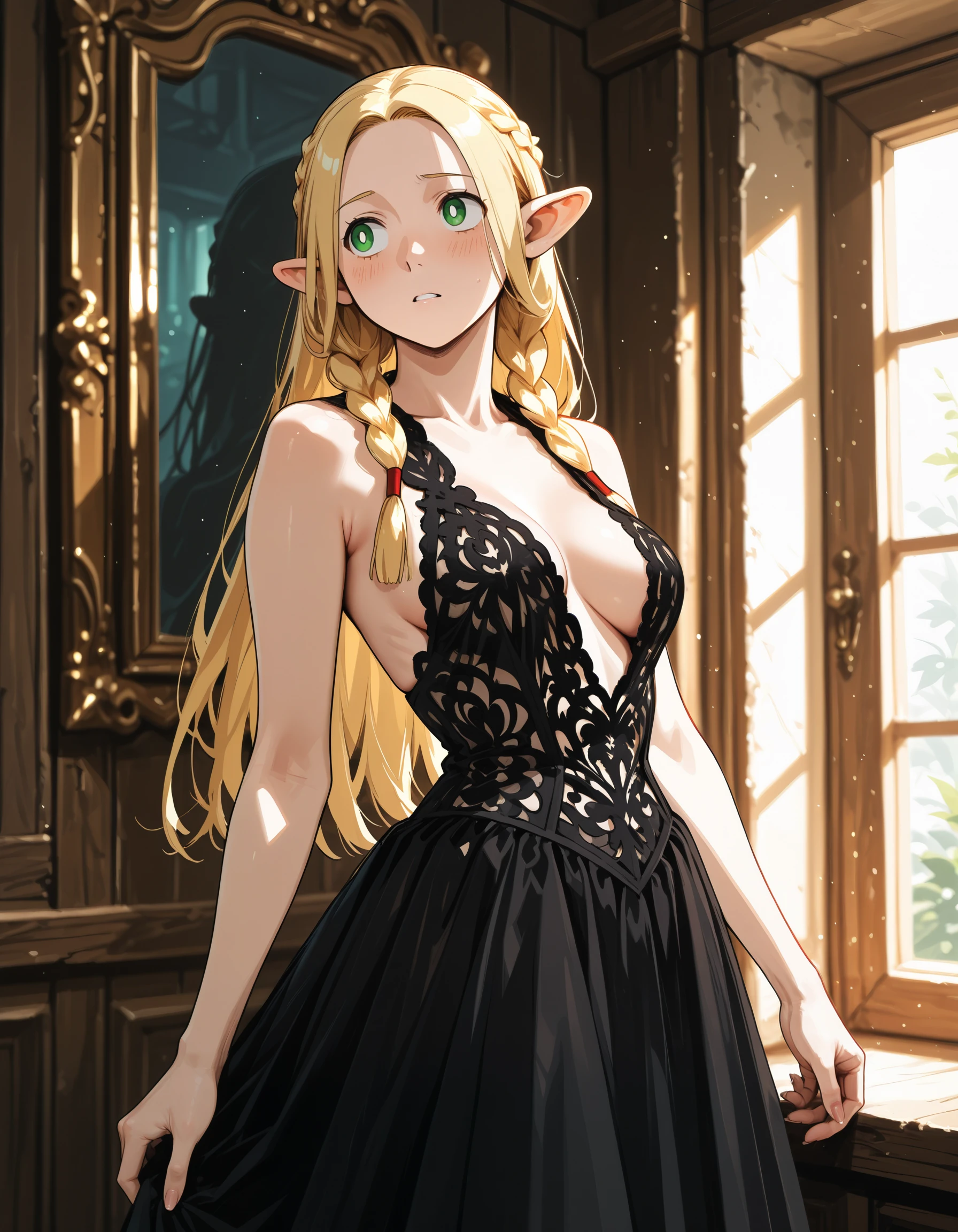 Nicolas Jebran - FW 2010 - Deep Plunge Black Gown illust