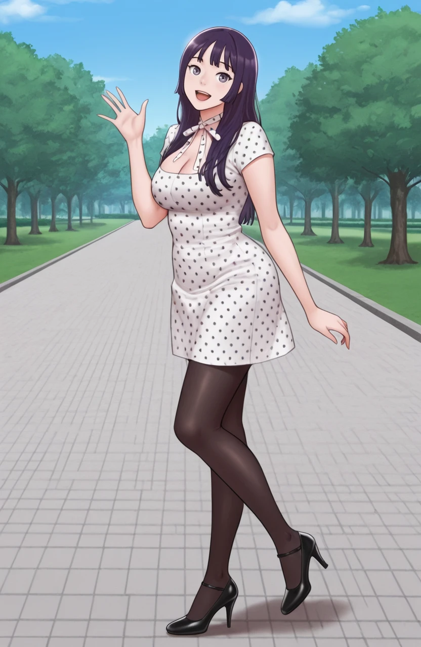 White polka dot dress V1