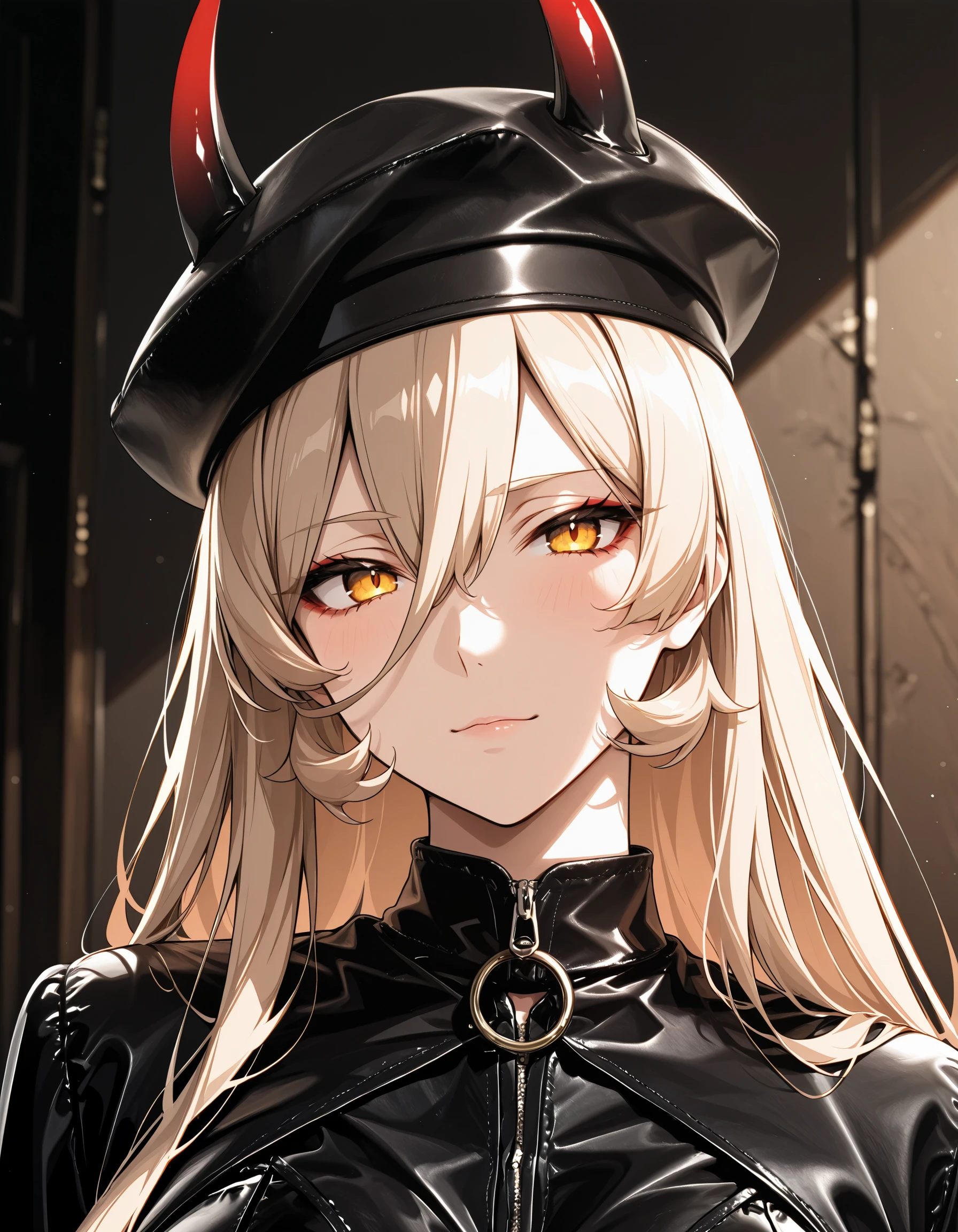Horned Leather Beret